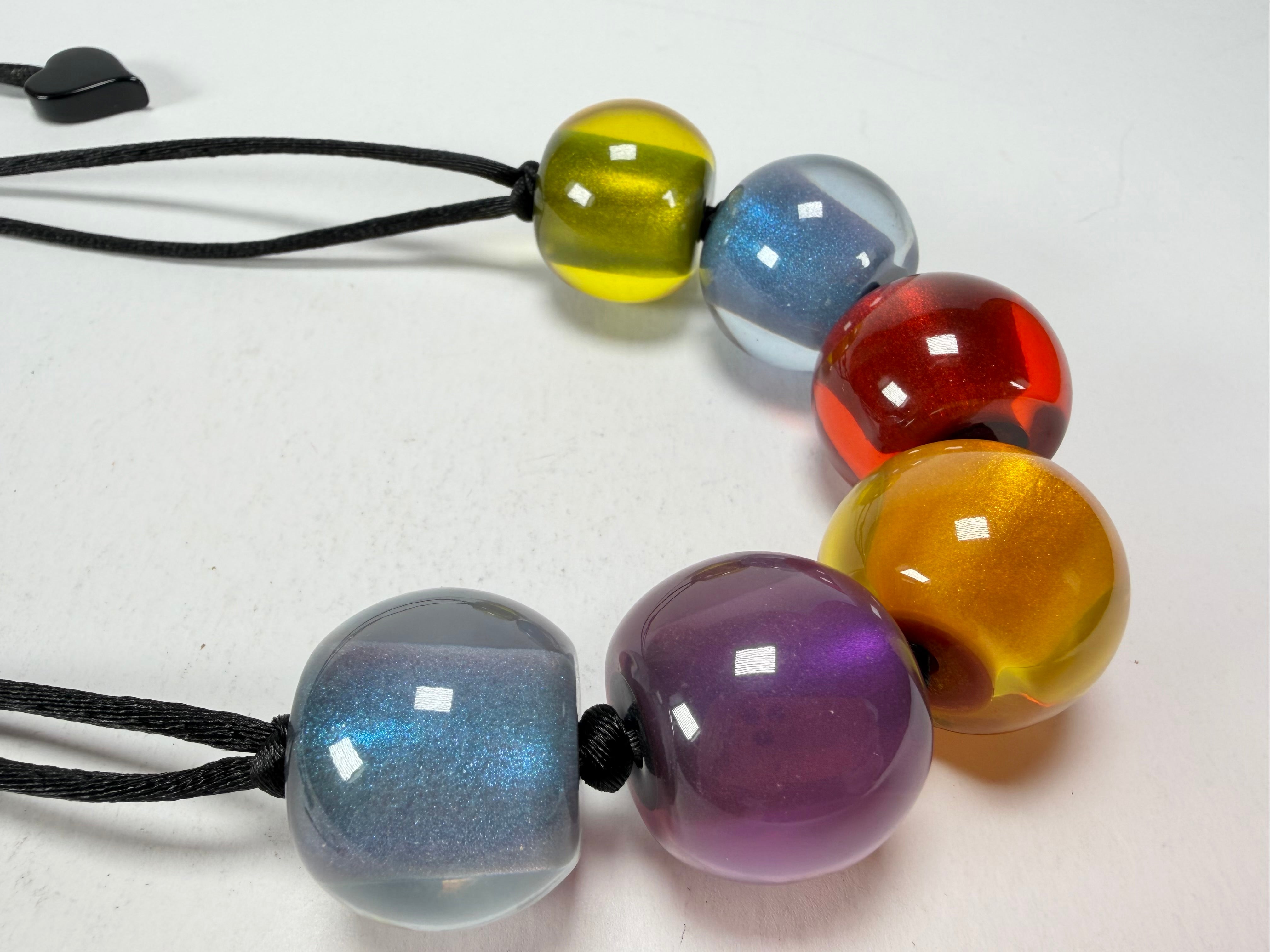 Zsiska - Colourful Beads 6 Bead New Spectrum Resin Necklace ( 40101200499Q06 )
