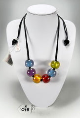 Zsiska - Colourful Beads 6 Bead New Spectrum Resin Necklace ( 40101200499Q06 )