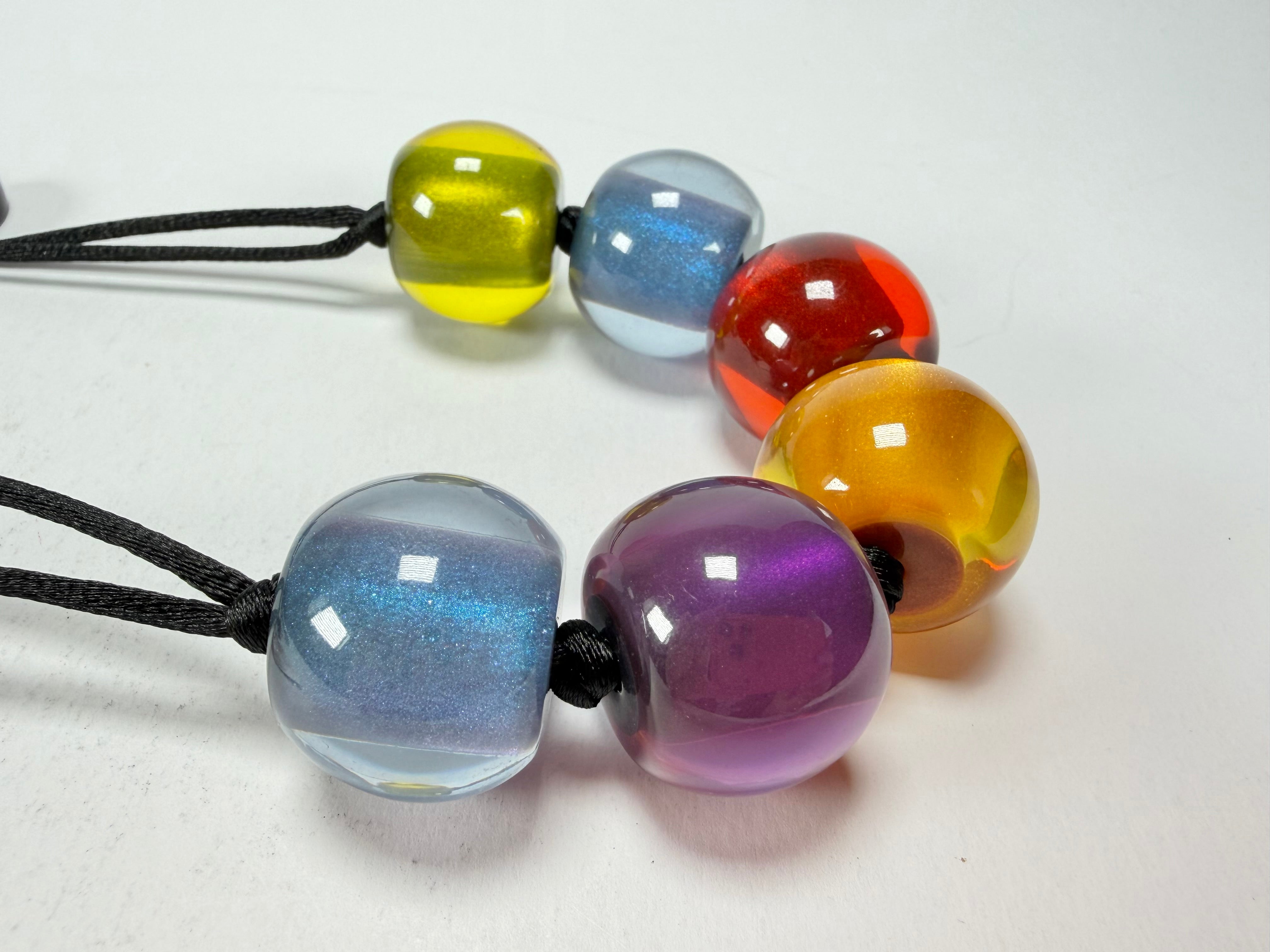 Zsiska - Colourful Beads 6 Bead New Spectrum Resin Necklace ( 40101200499Q06 )