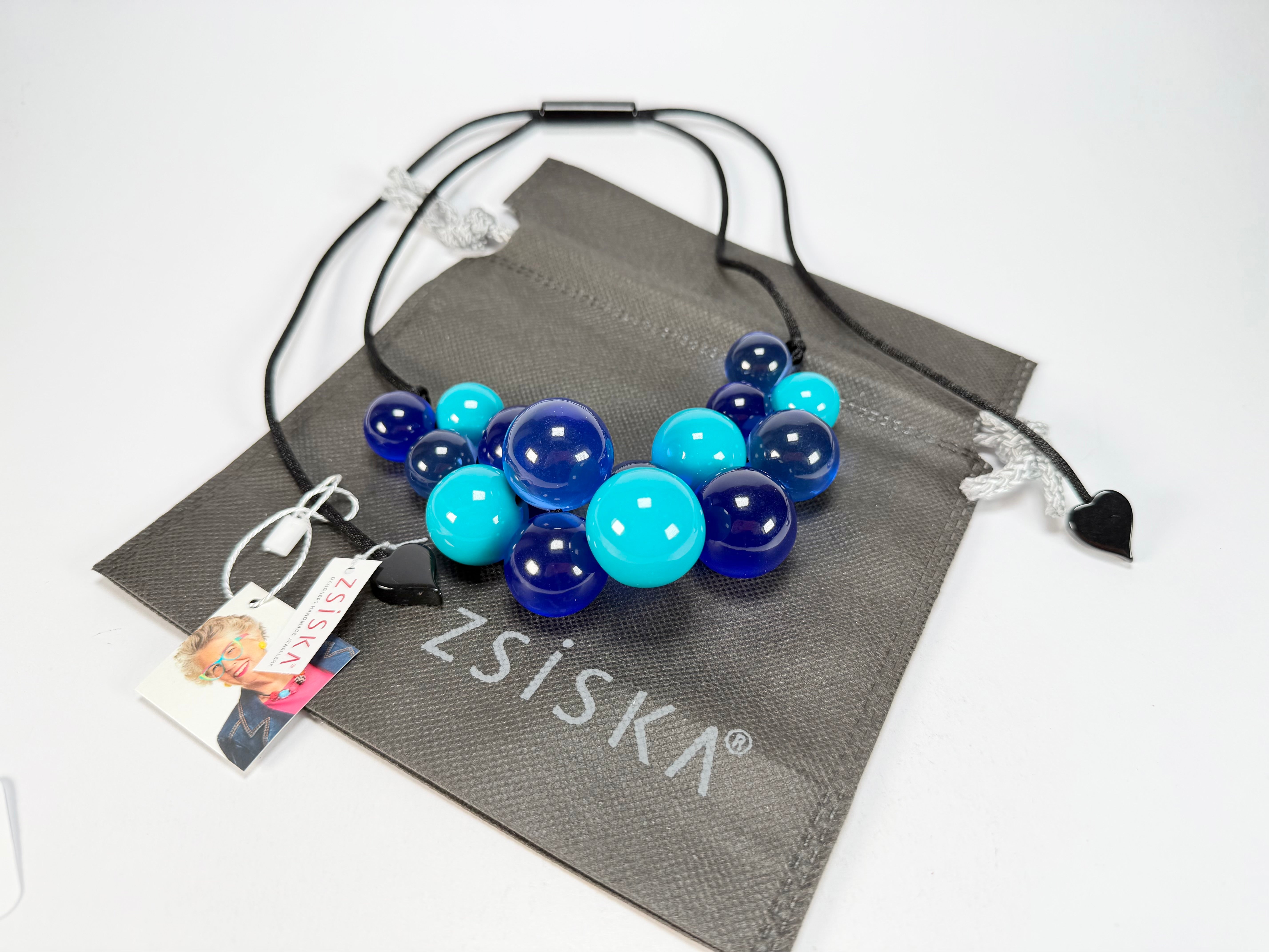 Zsiska - Baubles Blue & Turquoise Resin Necklace ( P230101BAU1Q15 )