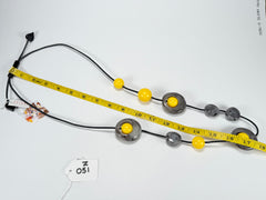 Zsiska - ORI 12 Bead Marbled Grey Resin Necklace ( 7430101GREYQ12 )