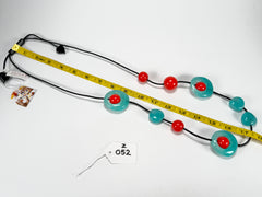 Zsiska - ORI 12 Bead Marbled Turquoise Resin Necklace ( 7430101TURQQ12 )