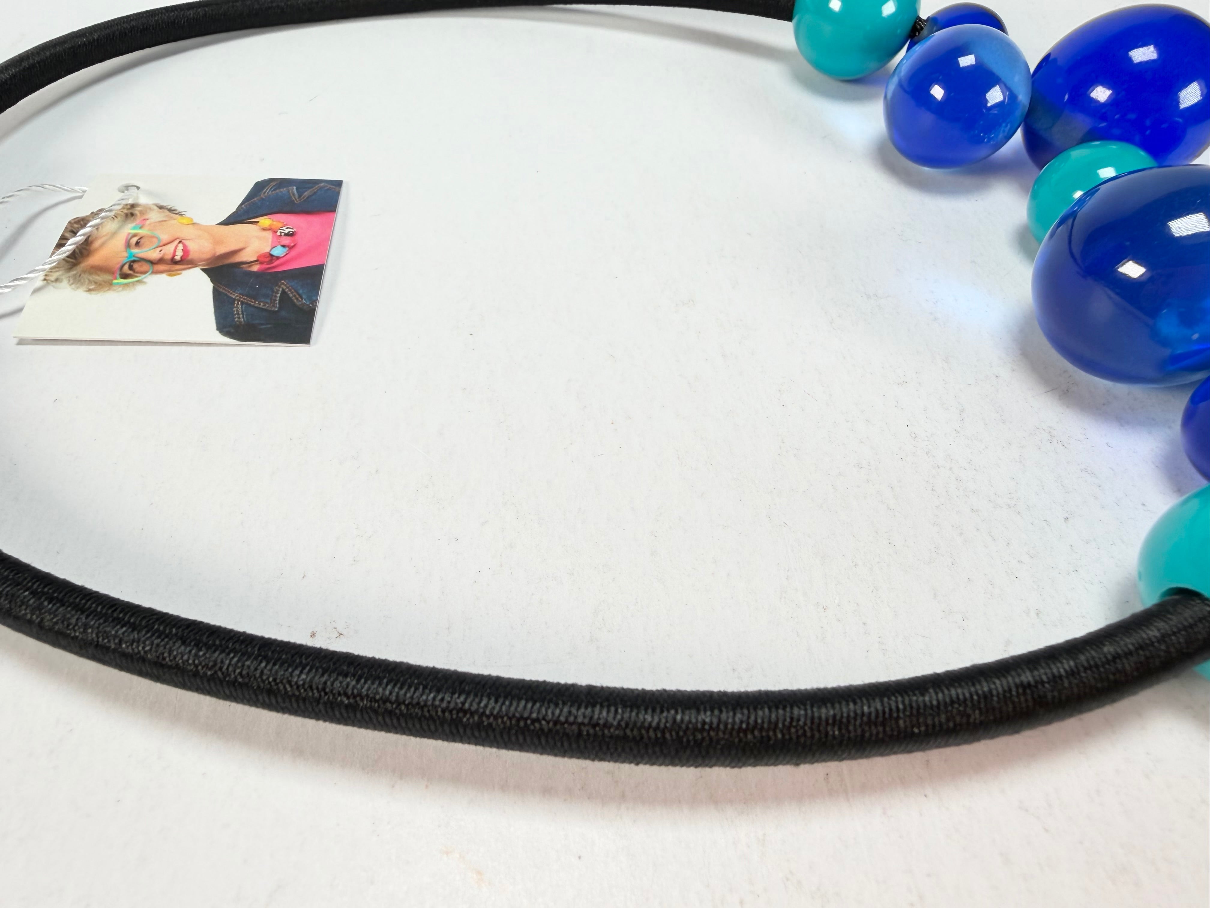 Zsiska - Baubles Blue & Turquoise 11 Bead Resin Necklace ( P230150BAU1Q11 )