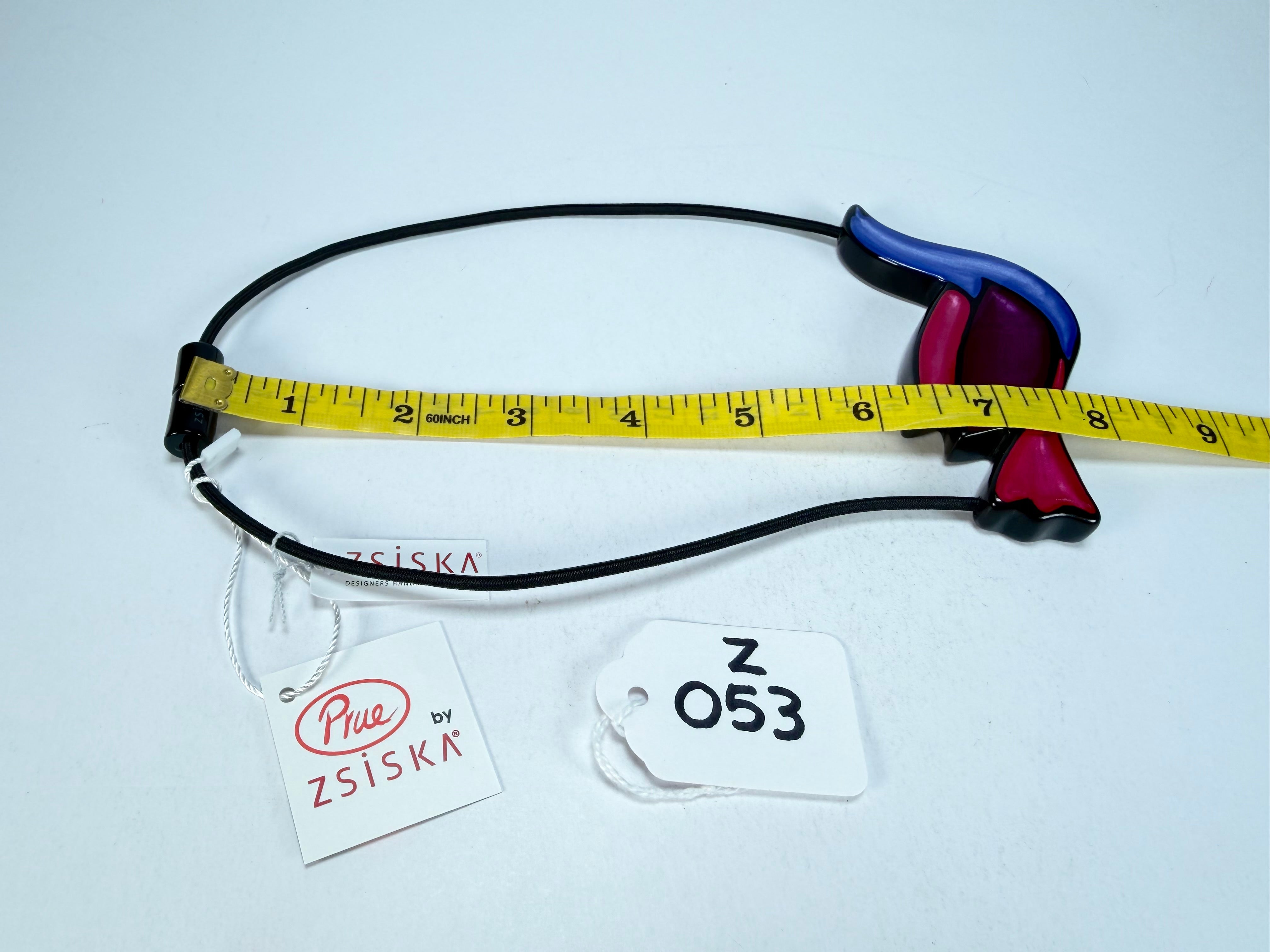 Zsiska - Paradise "Pendant" BLPU Blue And Purple Resin Necklace ( P250150BLPUQ01 )