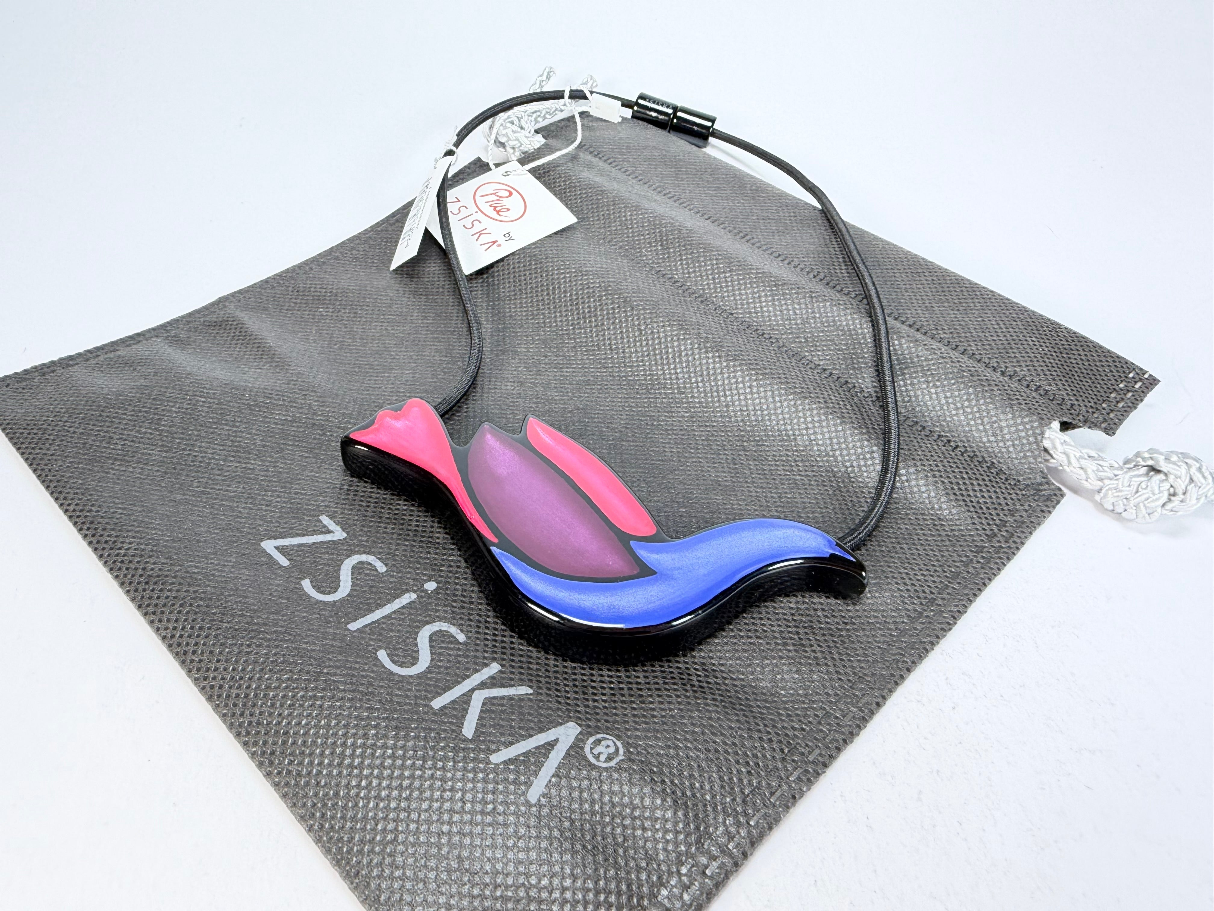 Zsiska - Paradise "Pendant" BLPU Blue And Purple Resin Necklace ( P250150BLPUQ01 )