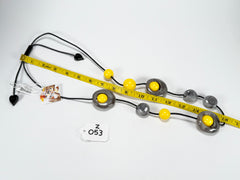 Zsiska - ORI 12 Bead Marbled Grey Resin Necklace ( 7430101GREYQ12 )