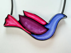 Zsiska - Paradise "Pendant" BLPU Blue And Purple Resin Necklace ( P250150BLPUQ01 )