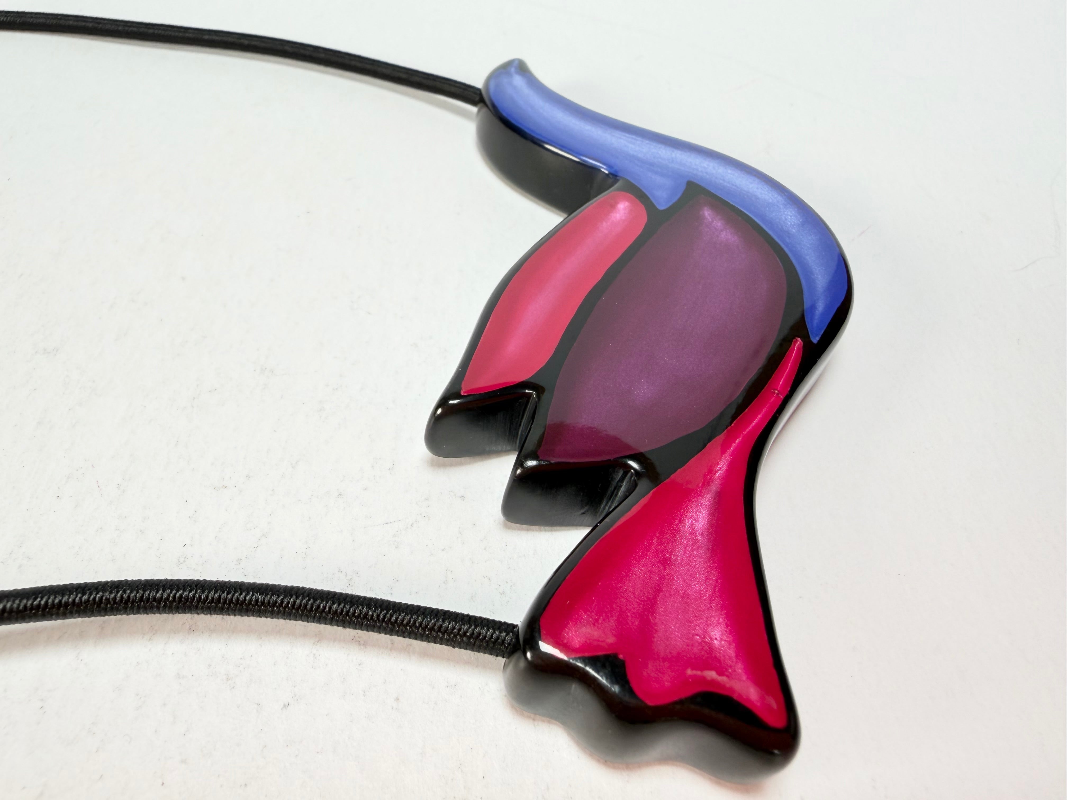 Zsiska - Paradise "Pendant" BLPU Blue And Purple Resin Necklace ( P250150BLPUQ01 )