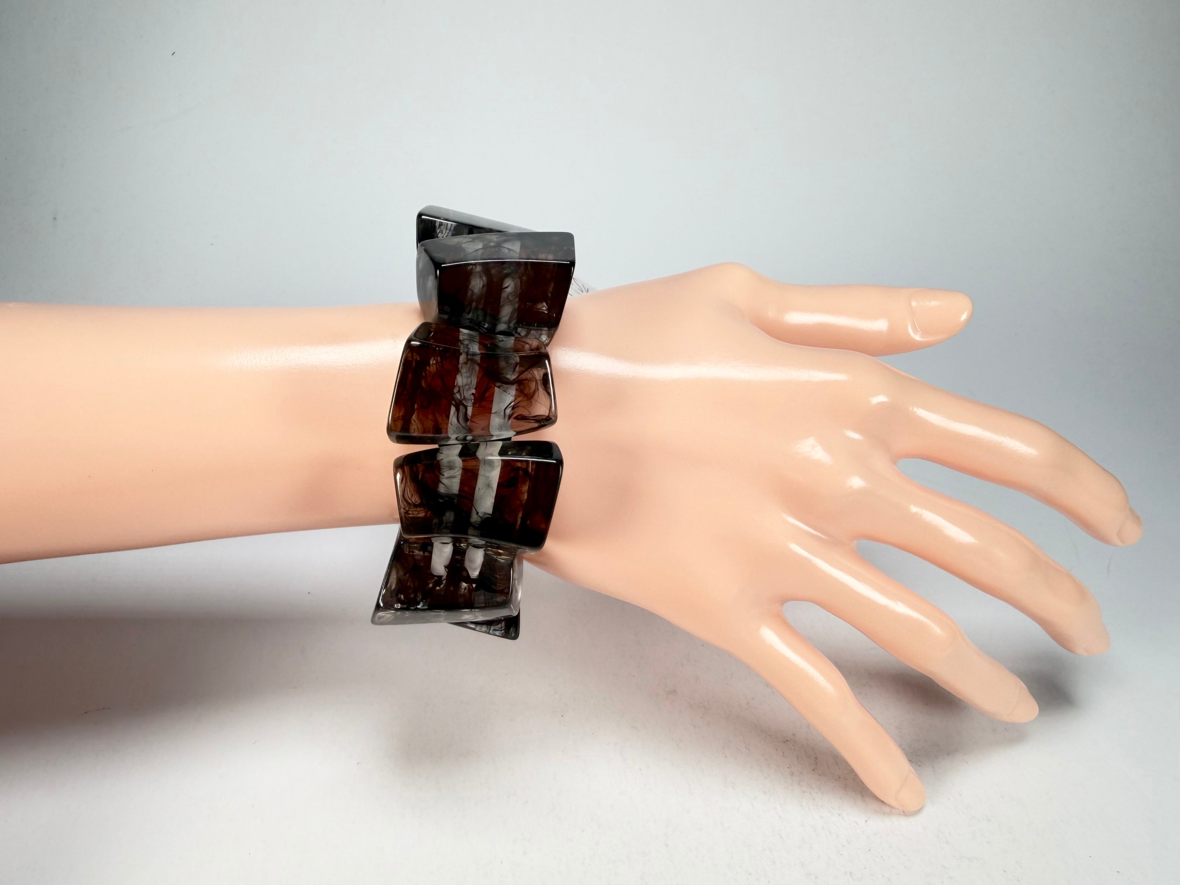Zsiska - Emocion Marble Black Large Resin Bracelet ( 9150301MBLAQ0L )