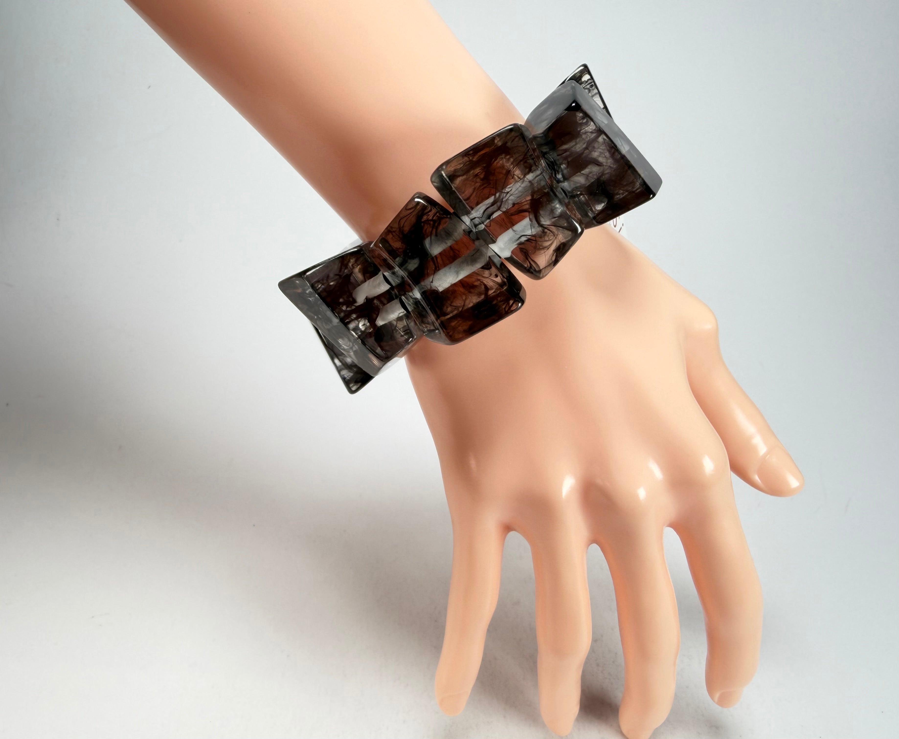 Zsiska - Emocion Marble Black Large Resin Bracelet ( 9150301MBLAQ0L )