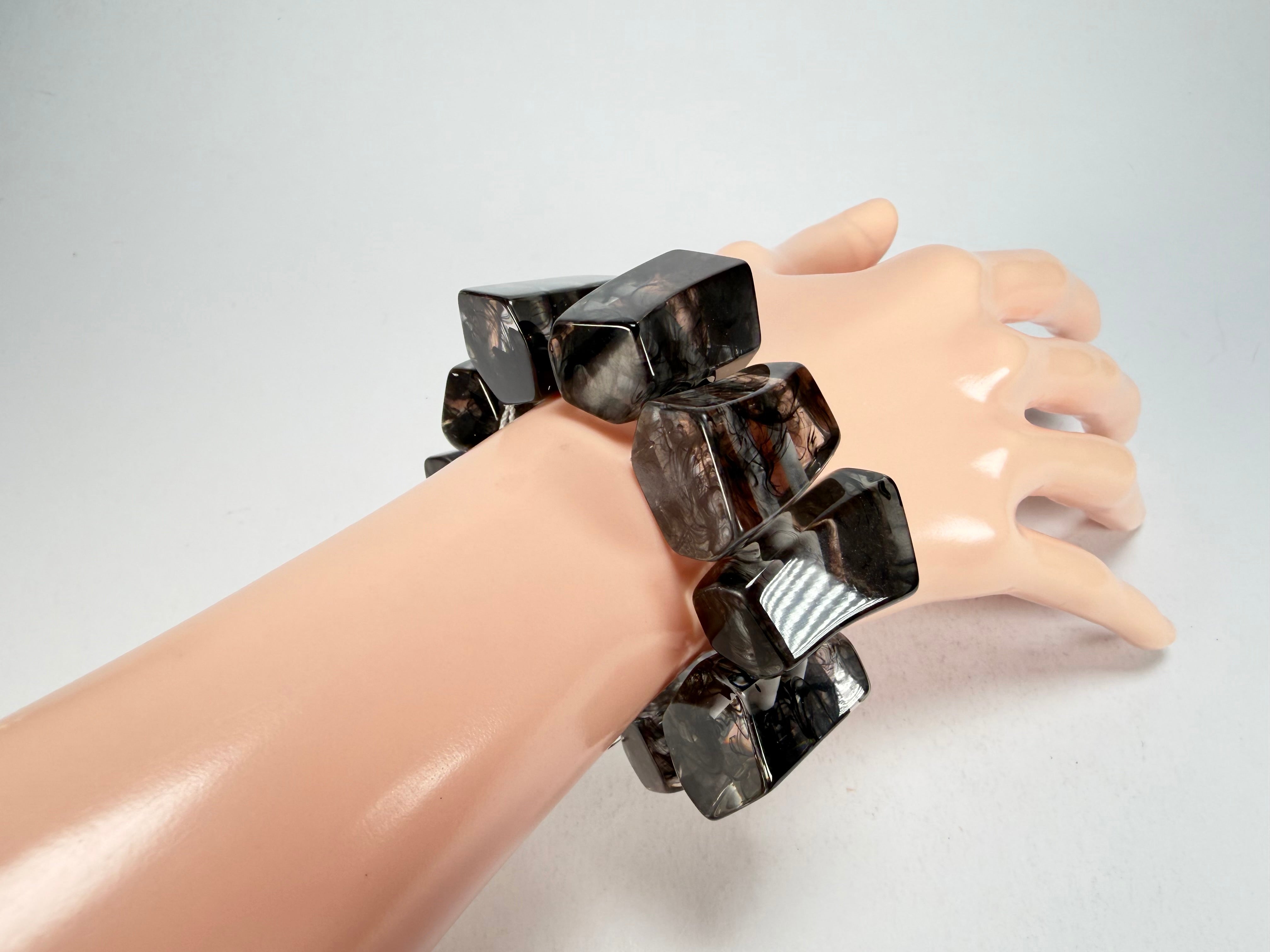 Zsiska - Emocion Marble Black Large Resin Bracelet ( 9150301MBLAQ0L )
