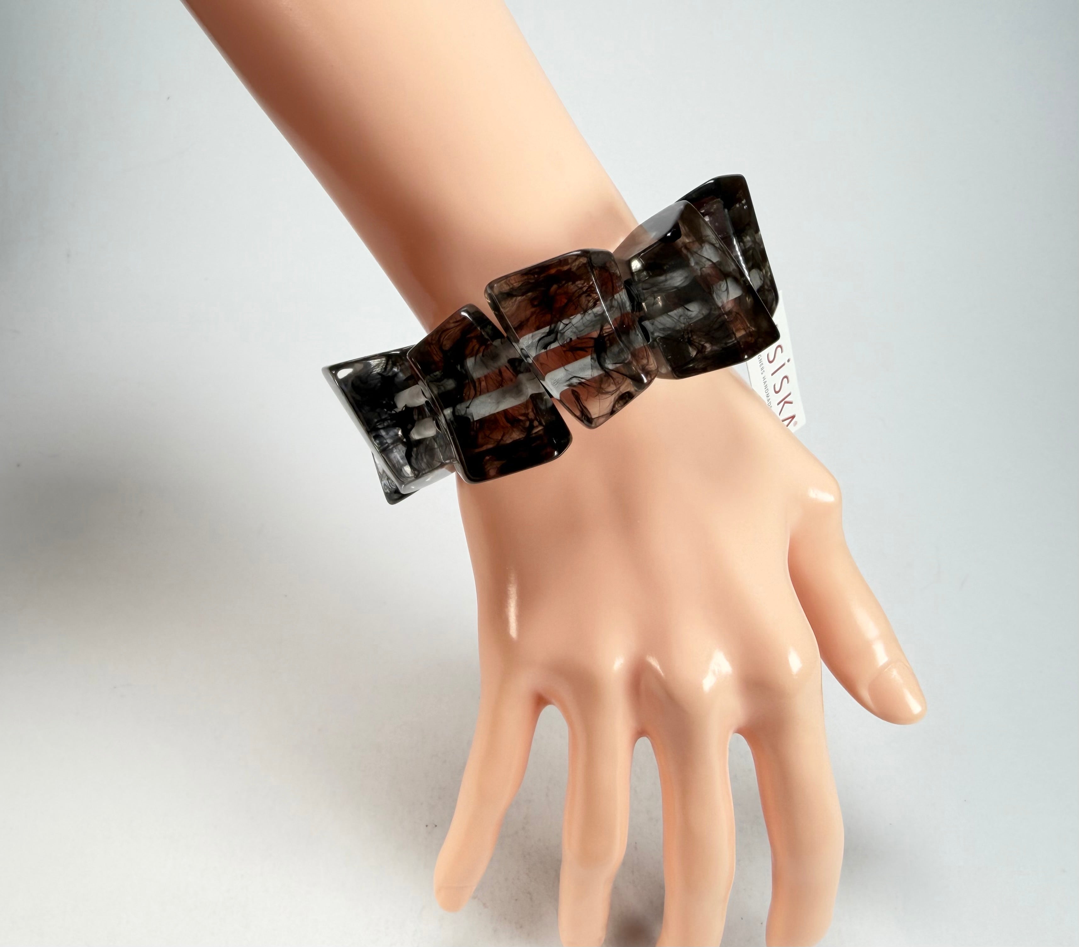 Zsiska - Emocion Marble Black Large Resin Bracelet ( 9150301MBLAQ0L )