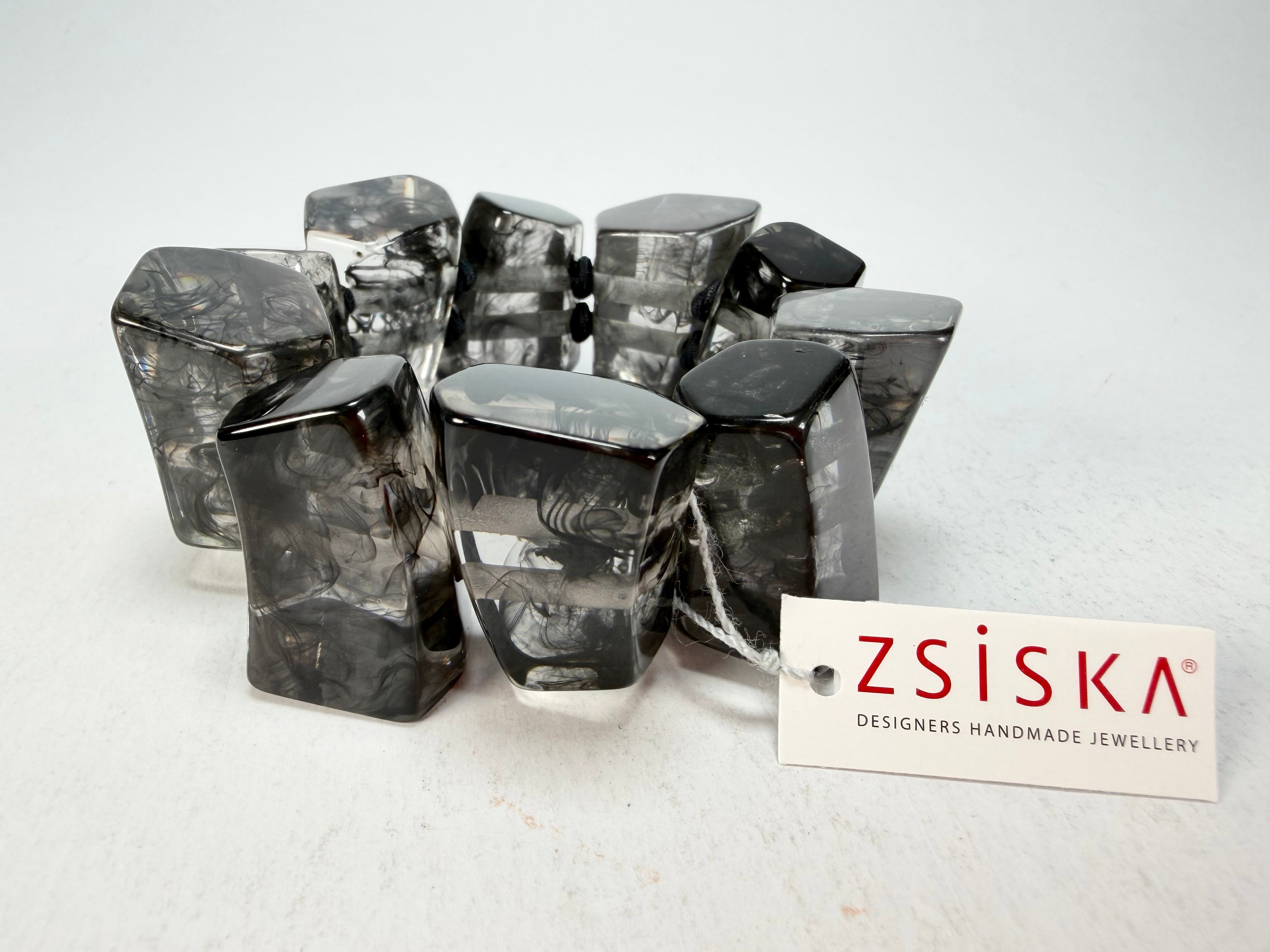 Zsiska - Emocion Marble Black Large Resin Bracelet ( 9150301MBLAQ0L )