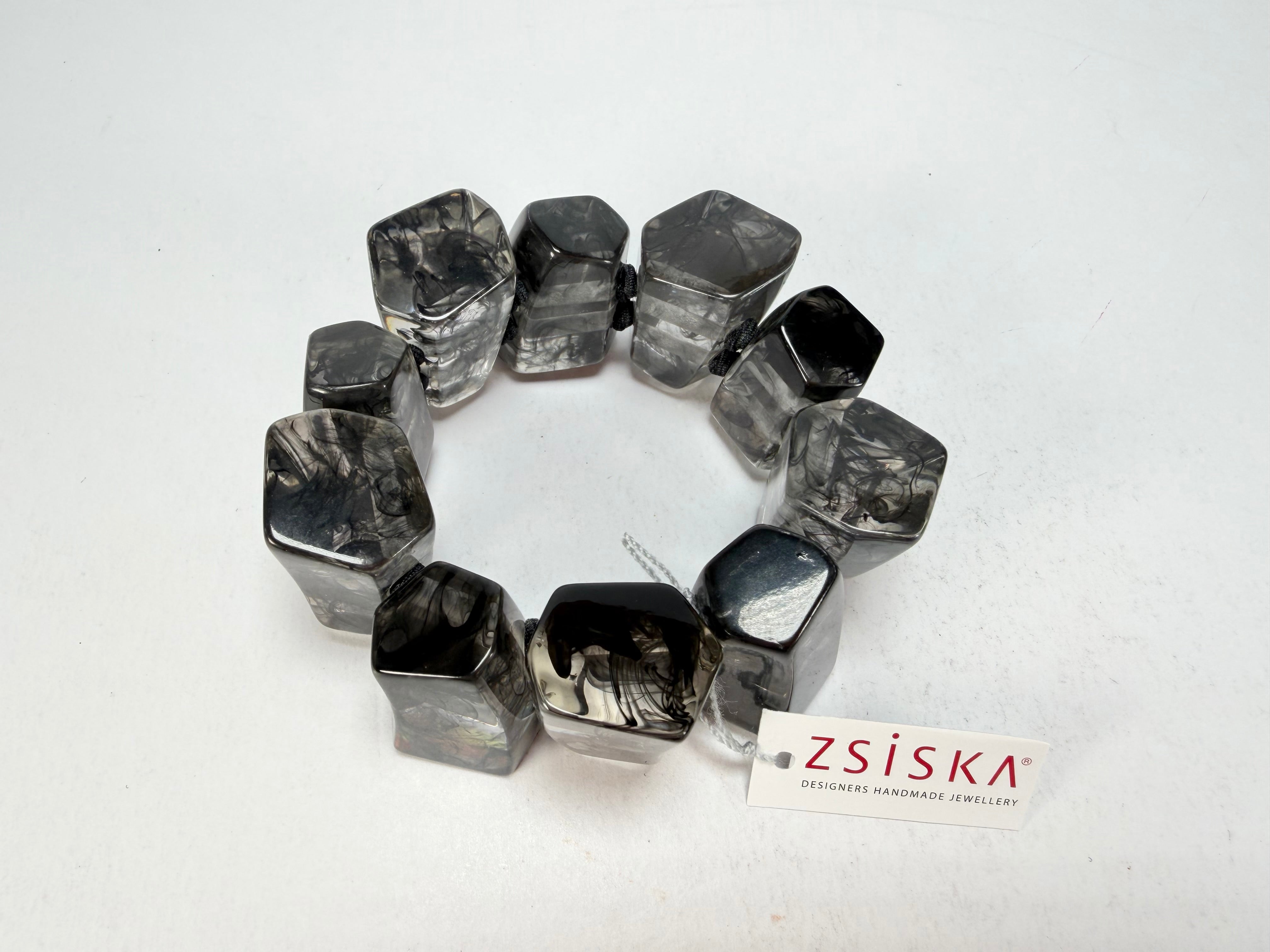 Zsiska - Emocion Marble Black Large Resin Bracelet ( 9150301MBLAQ0L )