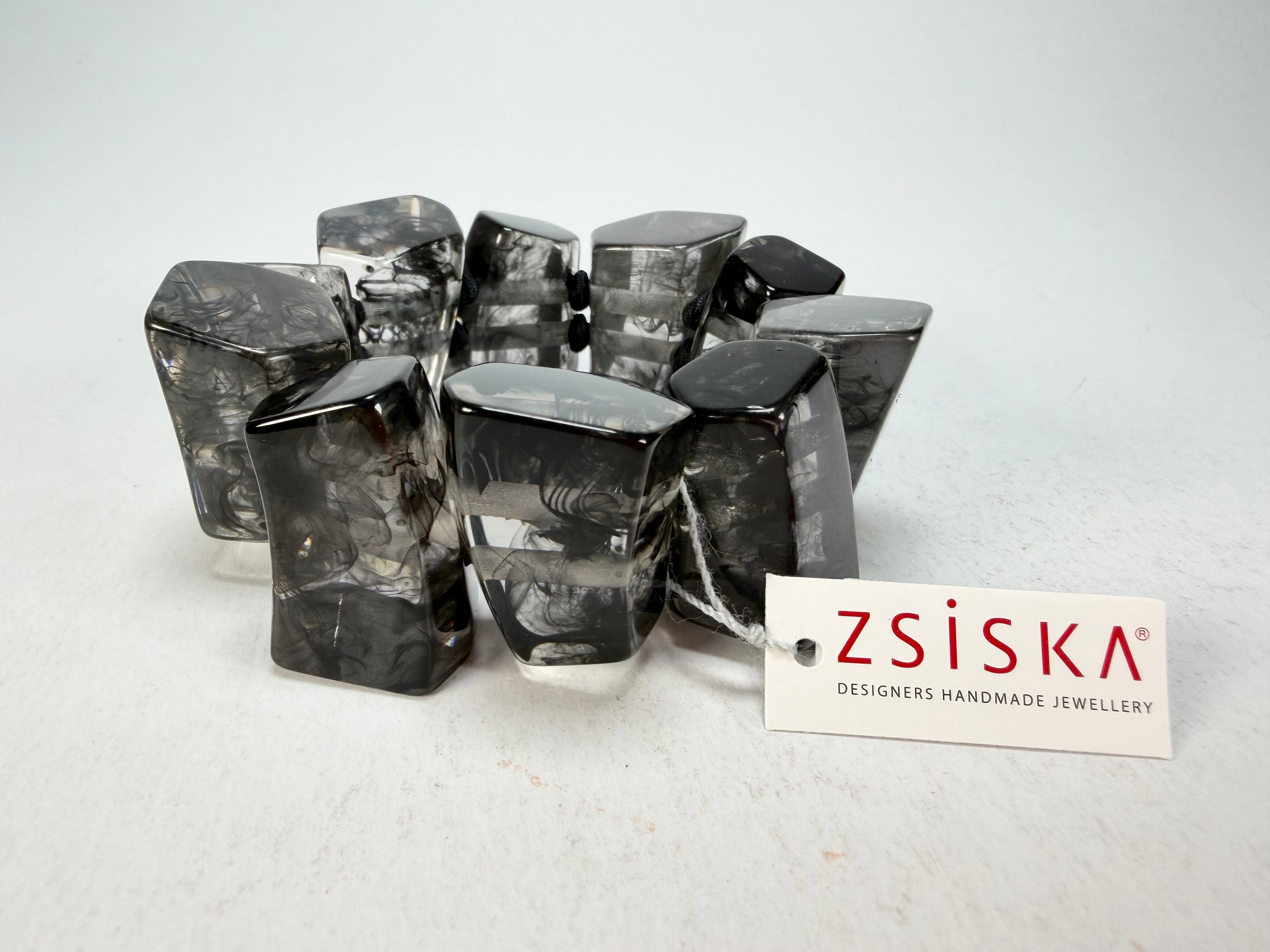 Zsiska - Emocion Marble Black Large Resin Bracelet ( 9150301MBLAQ0L )