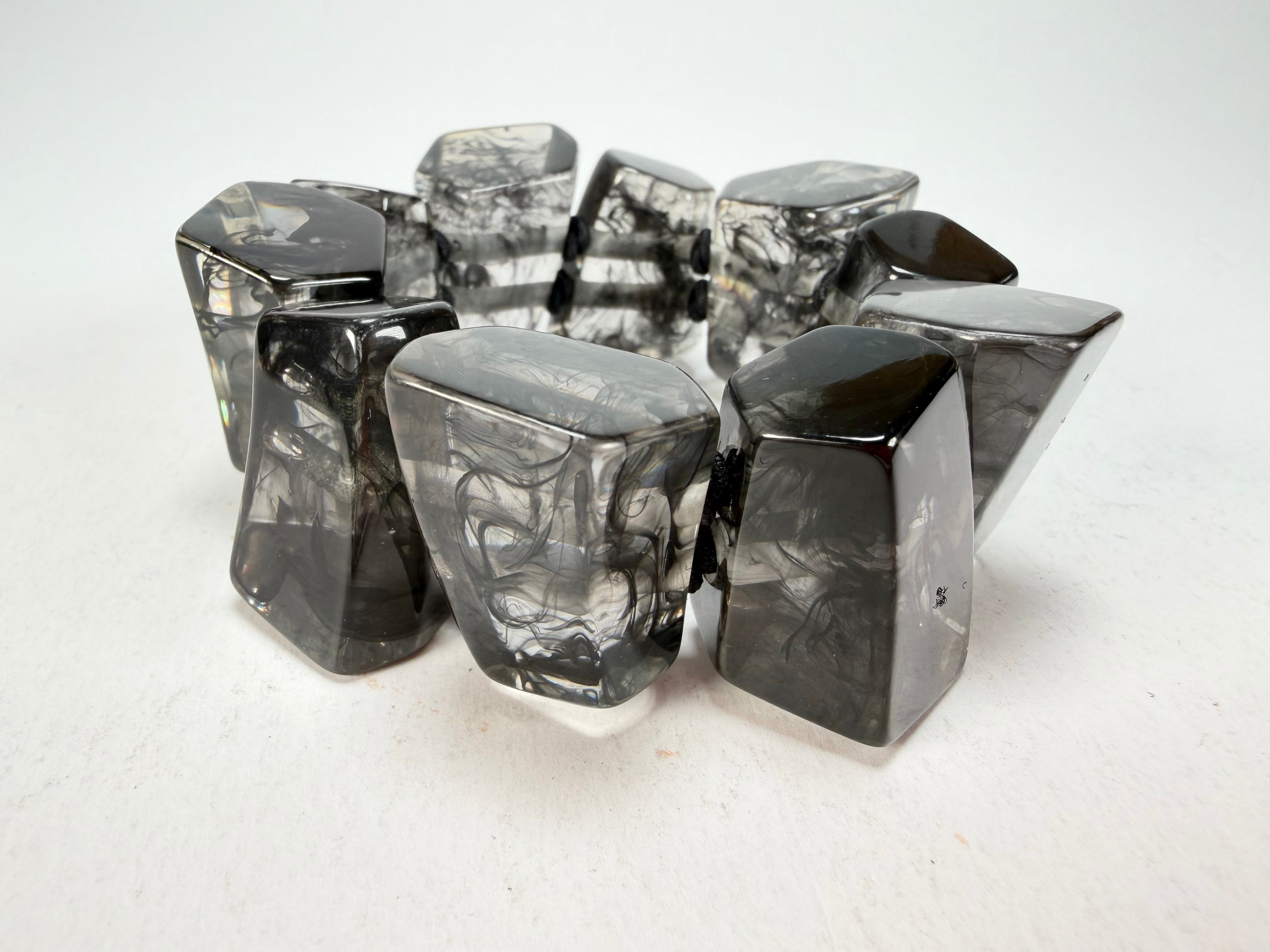 Zsiska - Emocion Marble Black Large Resin Bracelet ( 9150301MBLAQ0L )