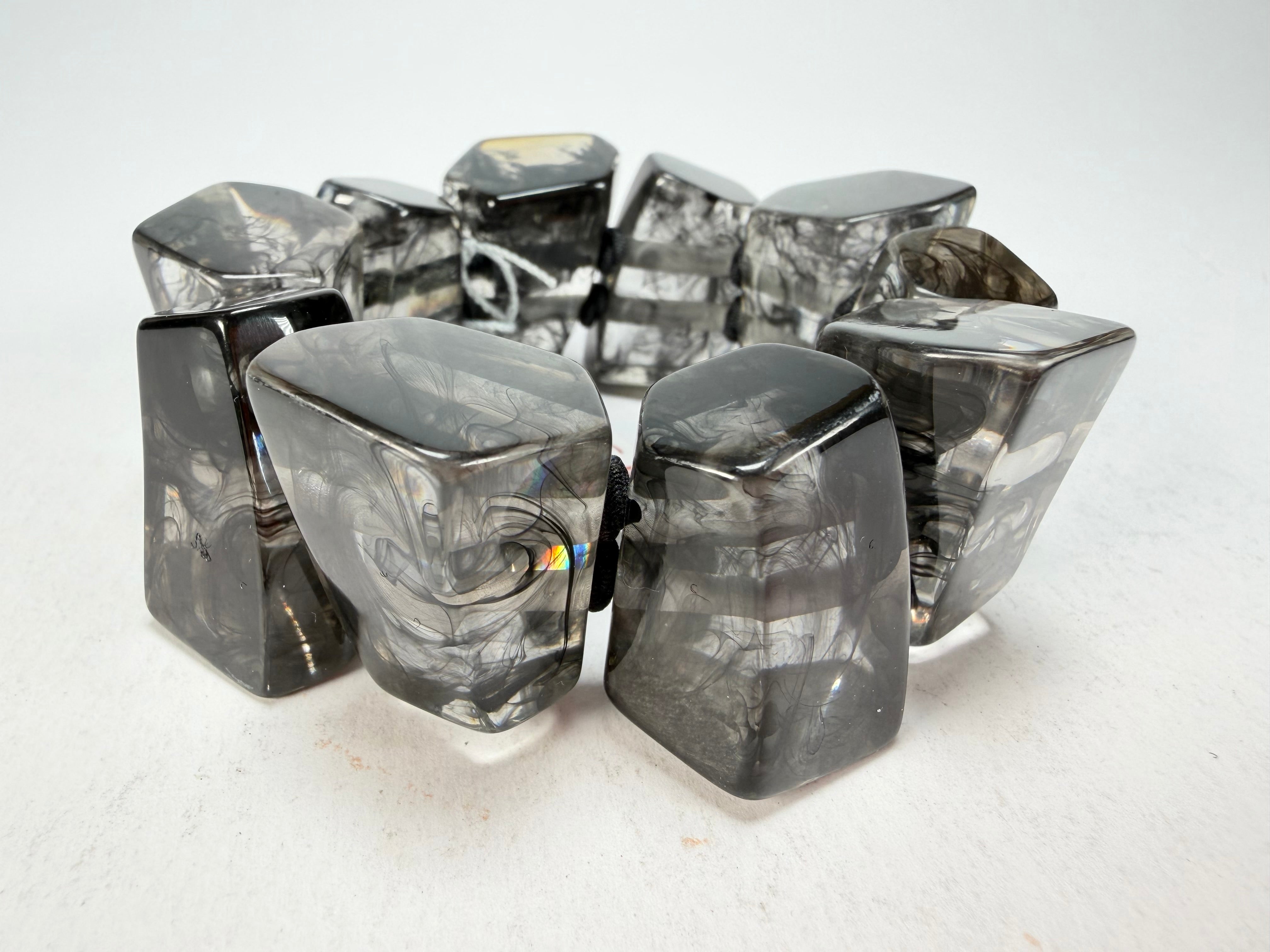 Zsiska - Emocion Marble Black Large Resin Bracelet ( 9150301MBLAQ0L )