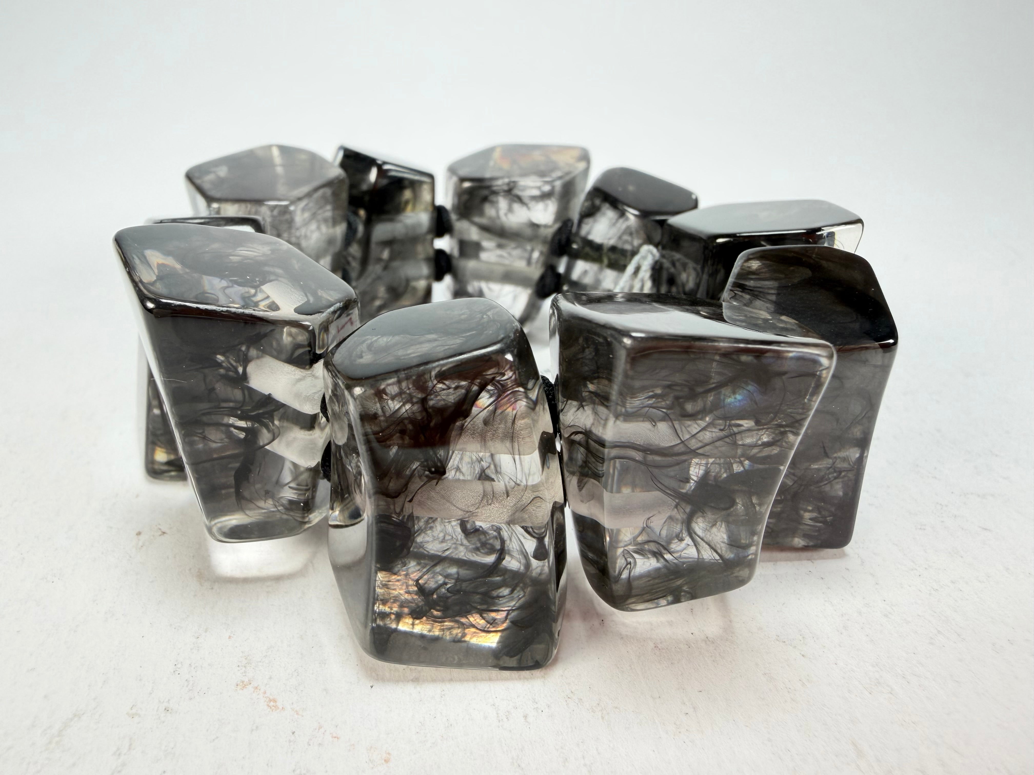 Zsiska - Emocion Marble Black Large Resin Bracelet ( 9150301MBLAQ0L )