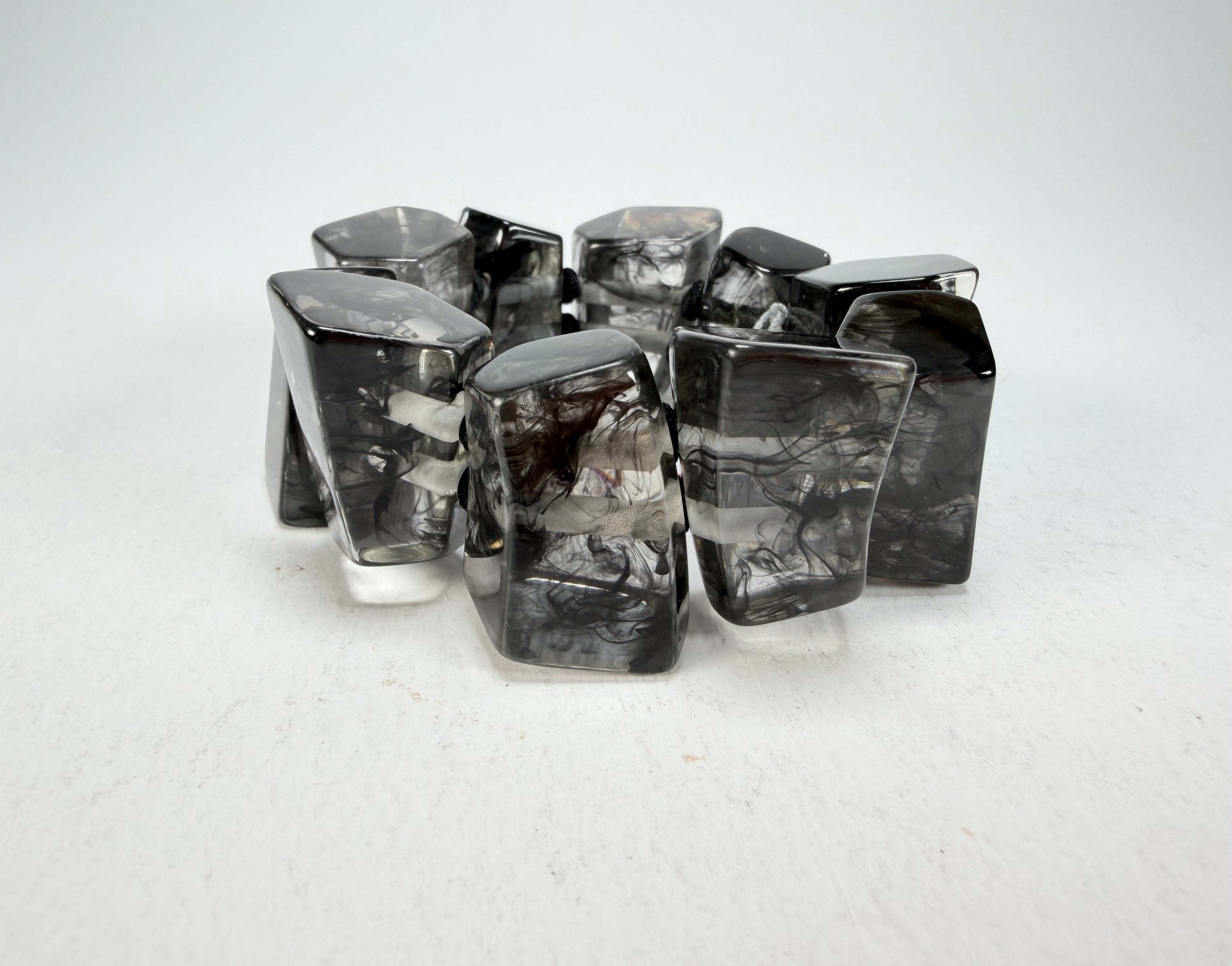 Zsiska - Emocion Marble Black Large Resin Bracelet ( 9150301MBLAQ0L )