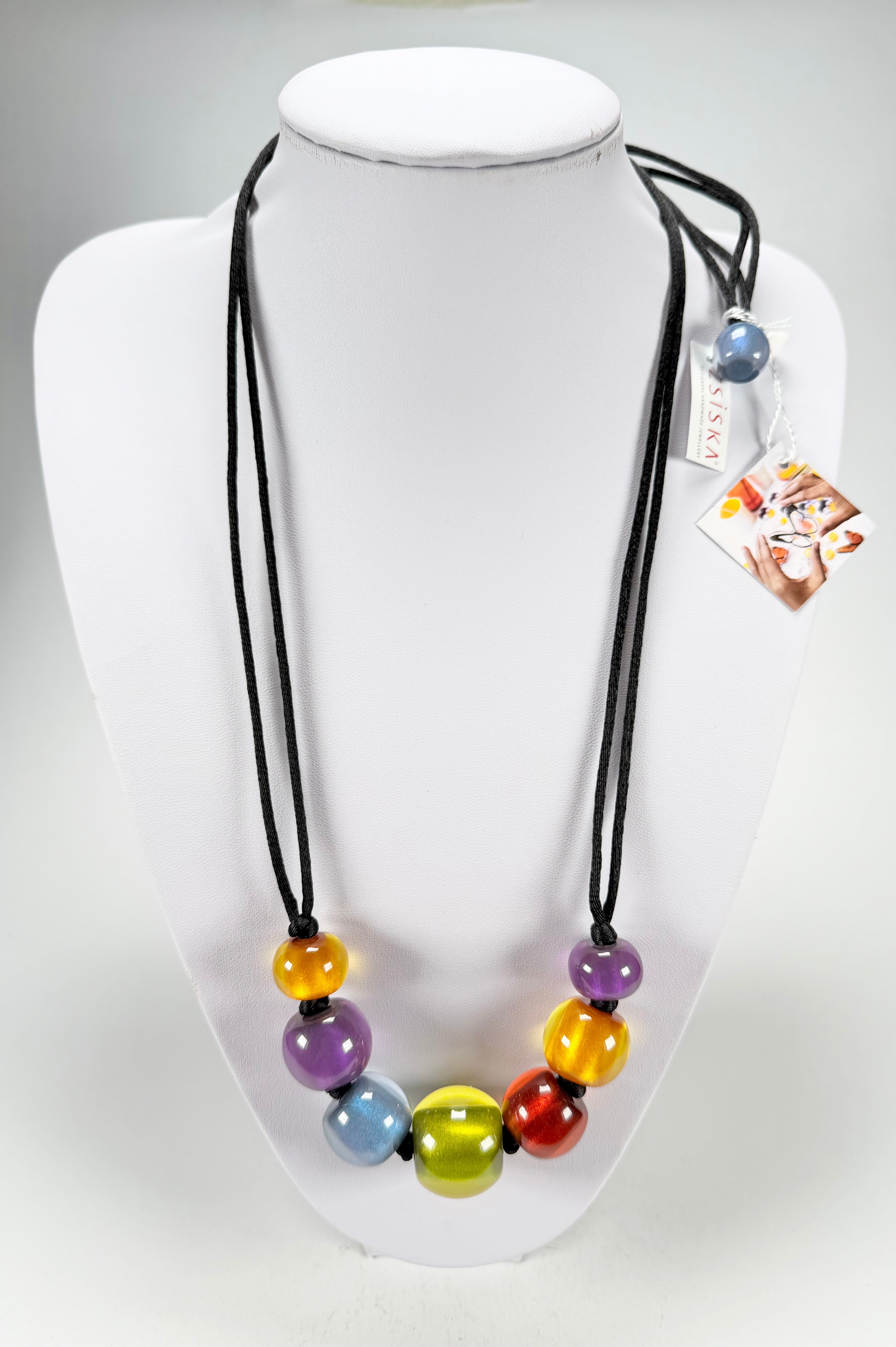 Zsiska - Colourful Beads 7 Bead New Spectrum Resin Necklace ( 40101470499Q07 )