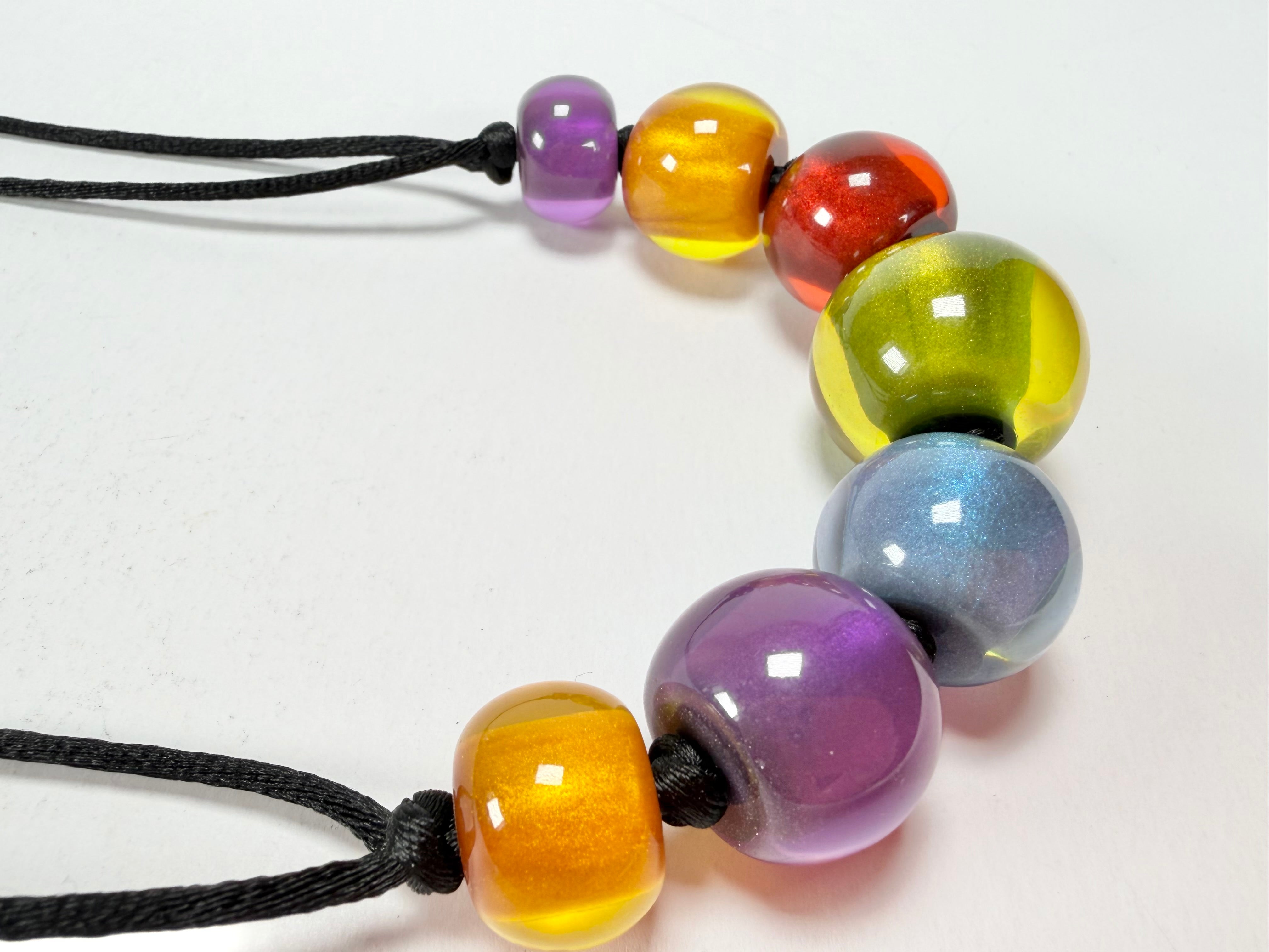 Zsiska - Colourful Beads 7 Bead New Spectrum Resin Necklace ( 40101470499Q07 )