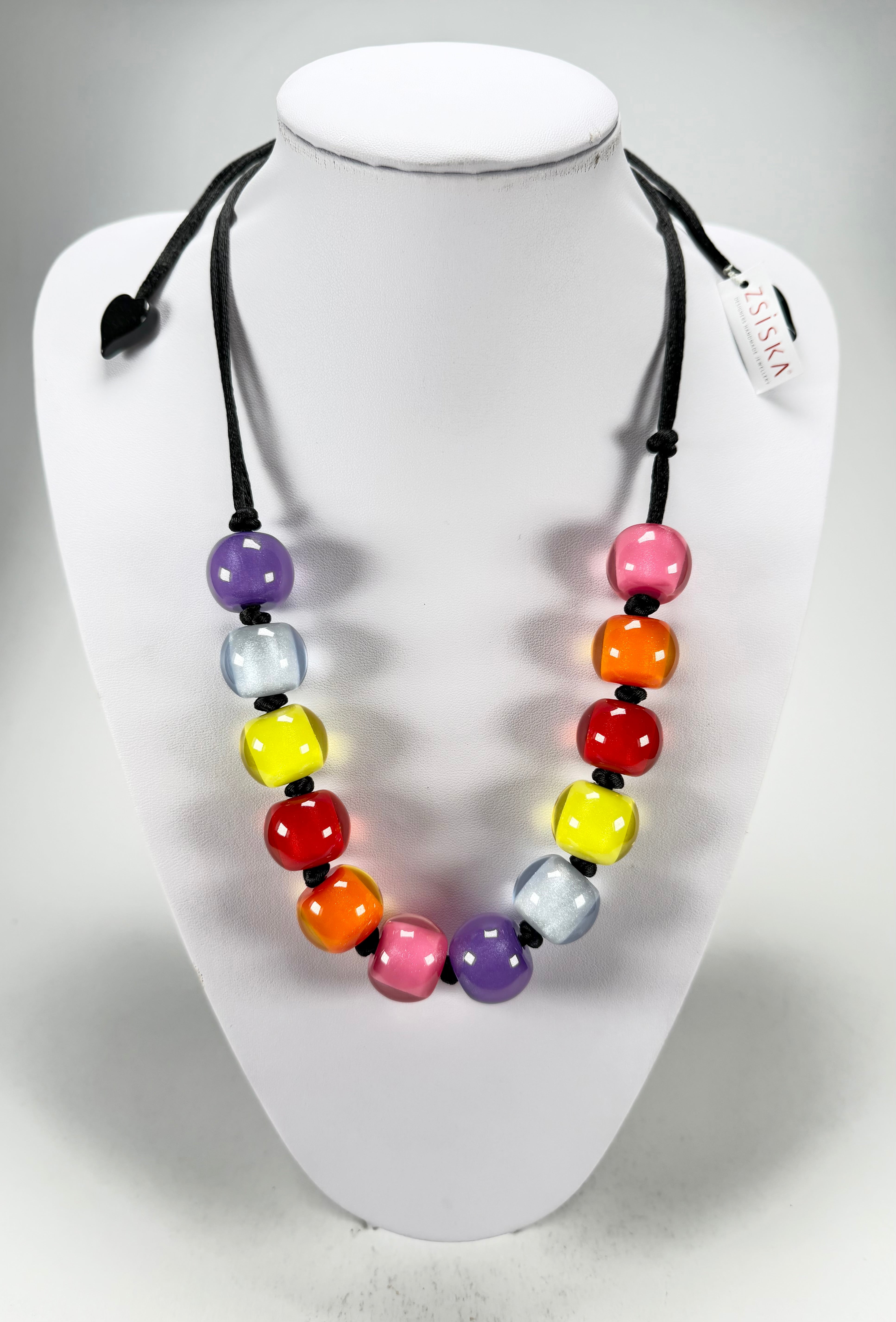 Zsiska - Colourful Beads 12 Bead Spectrum Resin Necklace ( 40101390400Q12 )