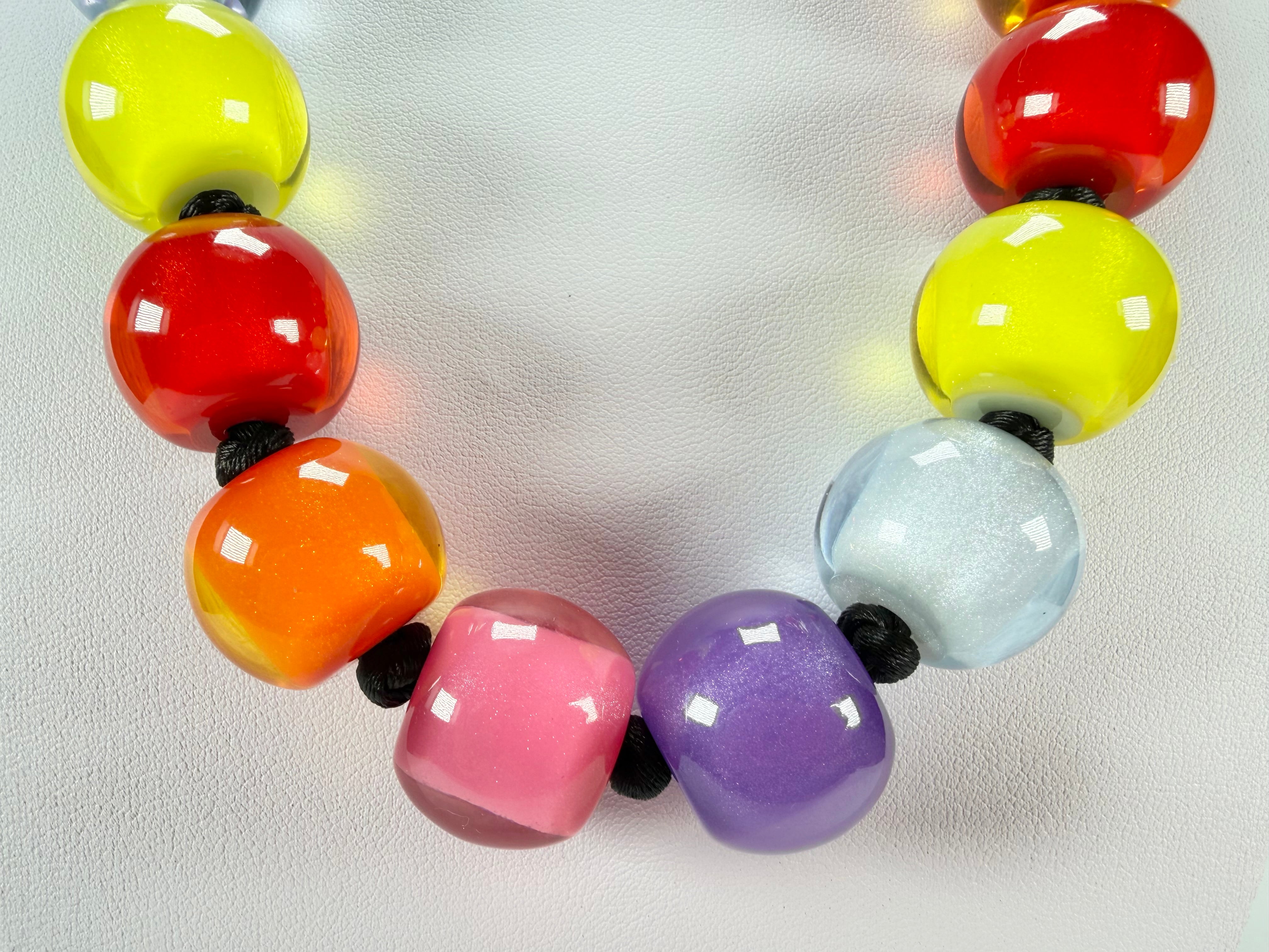 Zsiska - Colourful Beads 12 Bead Spectrum Resin Necklace ( 40101390400Q12 )