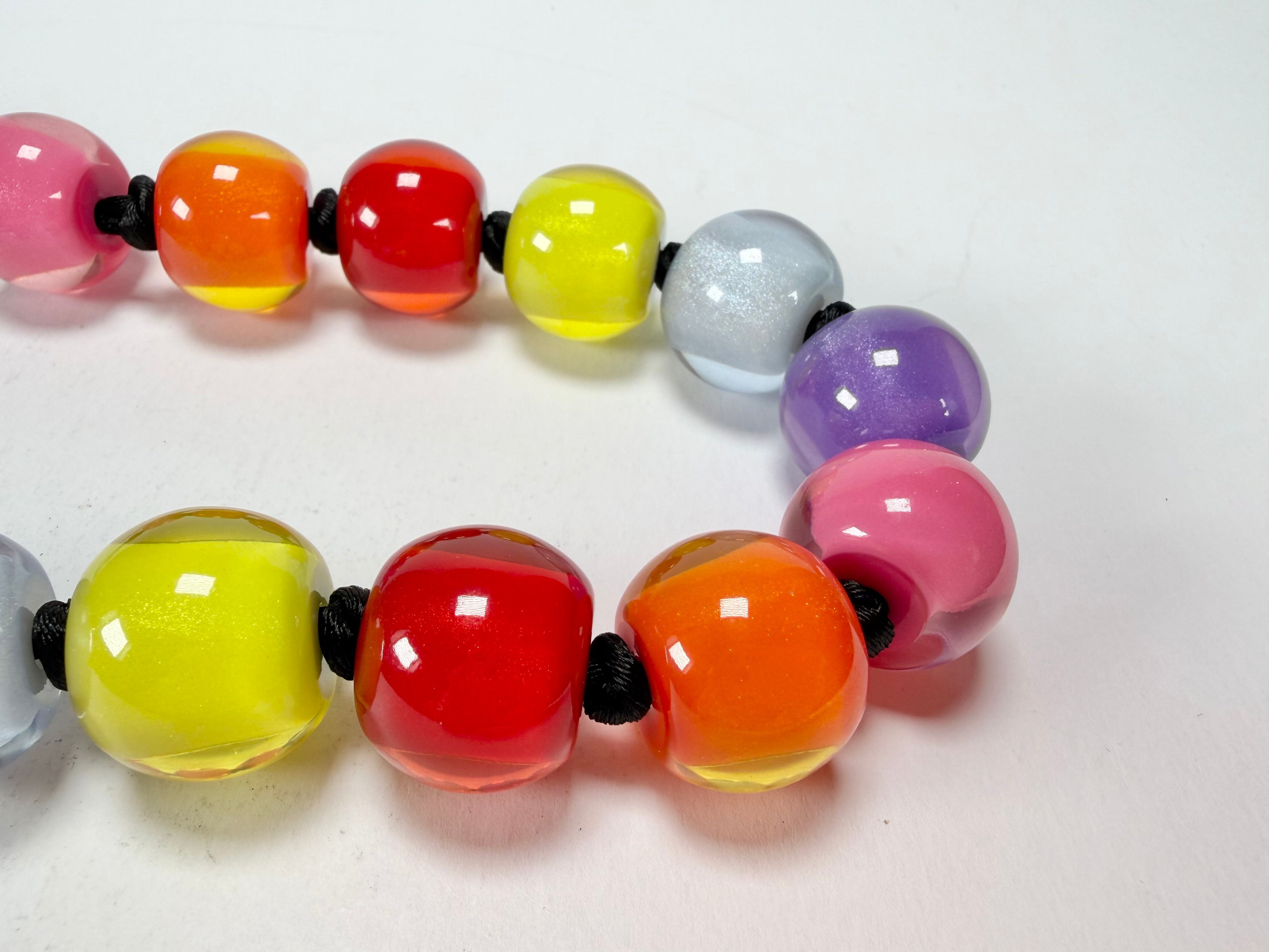 Zsiska - Colourful Beads 12 Bead Spectrum Resin Necklace ( 40101390400Q12 )