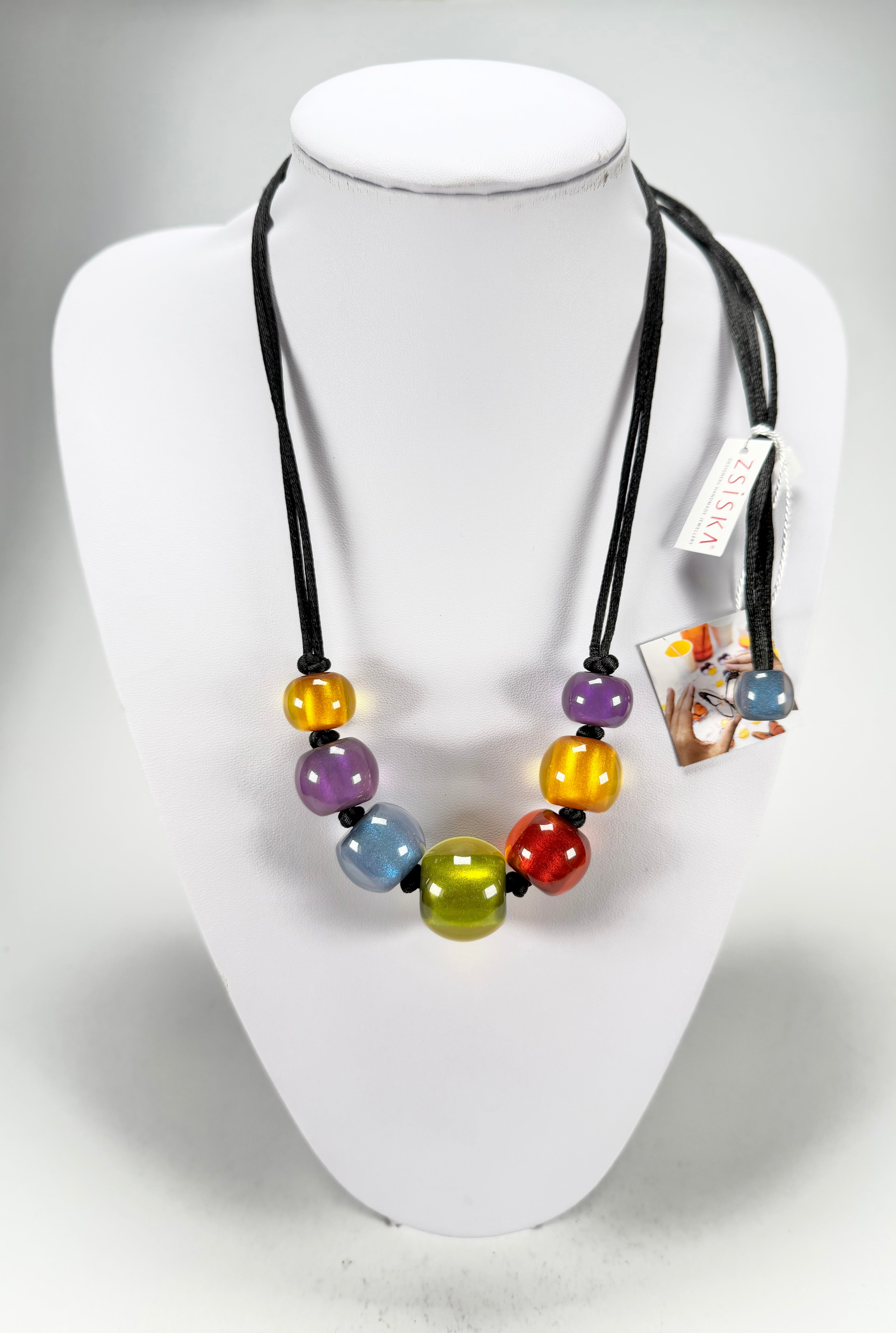 Zsiska - Colourful Beads 7 Bead New Spectrum Resin Necklace ( 40101470499Q07 )