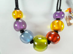 Zsiska - Colourful Beads 7 Bead New Spectrum Resin Necklace ( 40101470499Q07 )