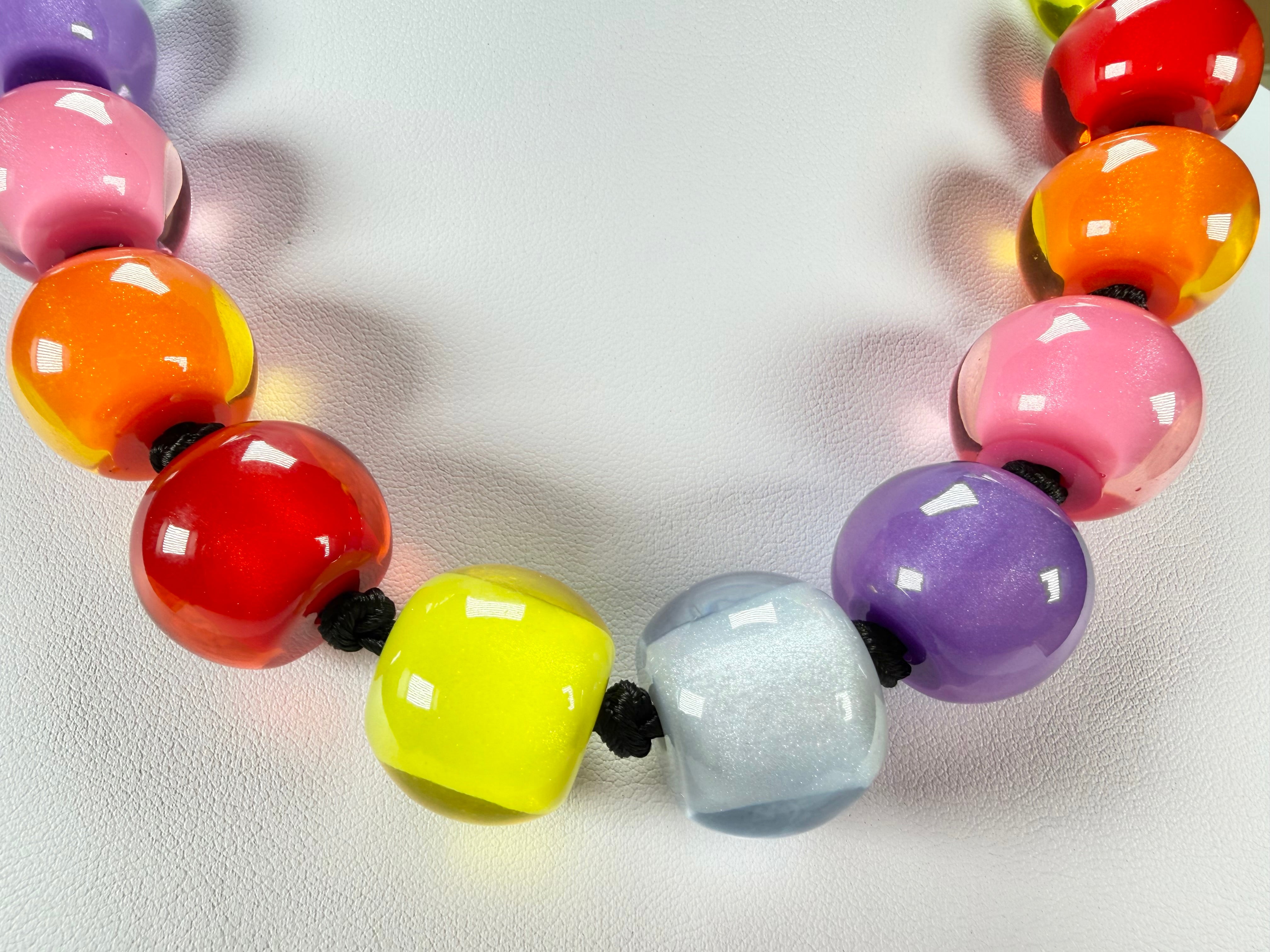 Zsiska - Colourful Beads 20 Bead Spectrum Resin Necklace ( 40101170400Q20 )