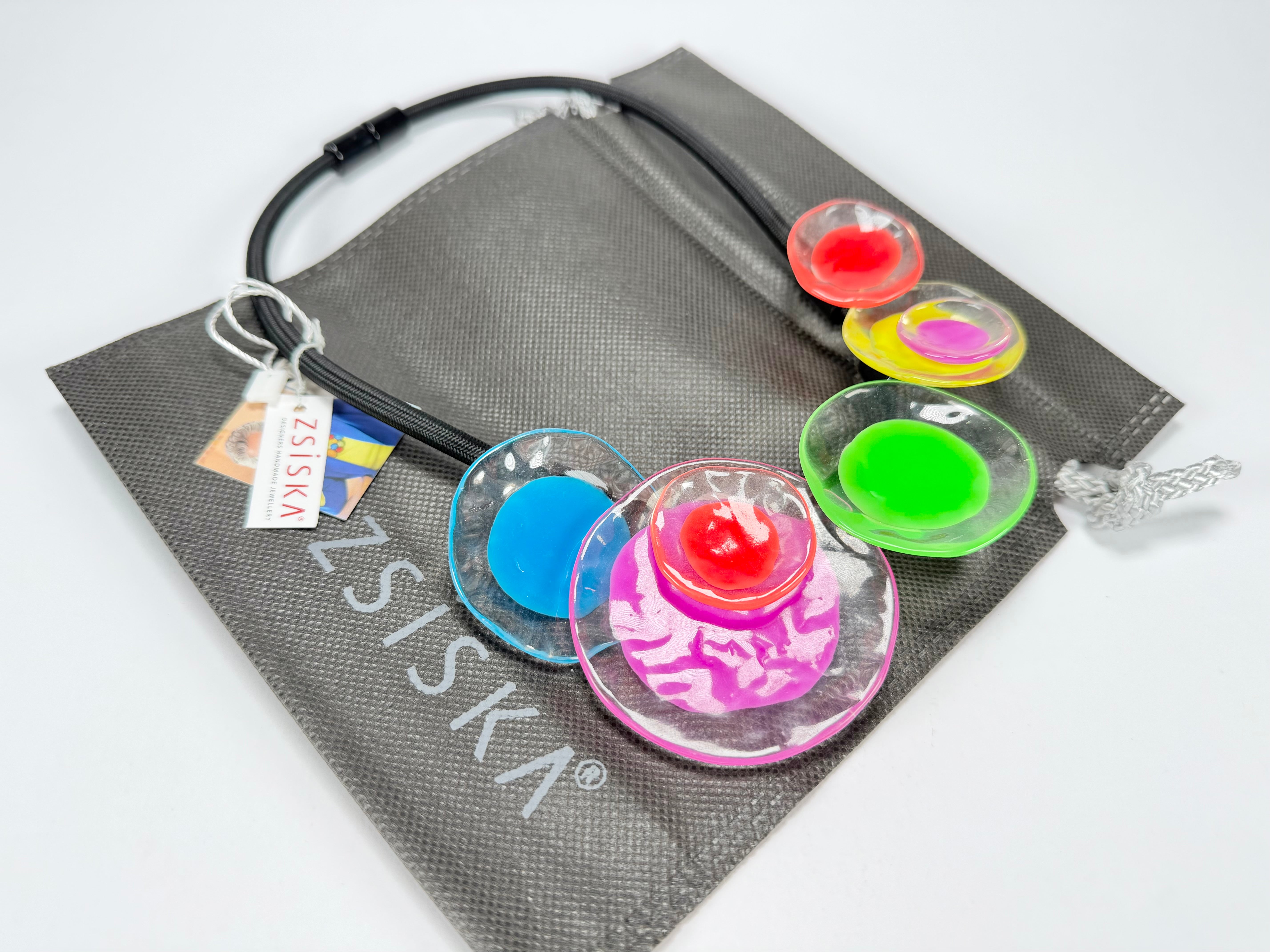 Zsiska - Flora "Prue Leith" Colourful Combination 5 Bead Resin Necklace ( P070150MIX1Q05 )