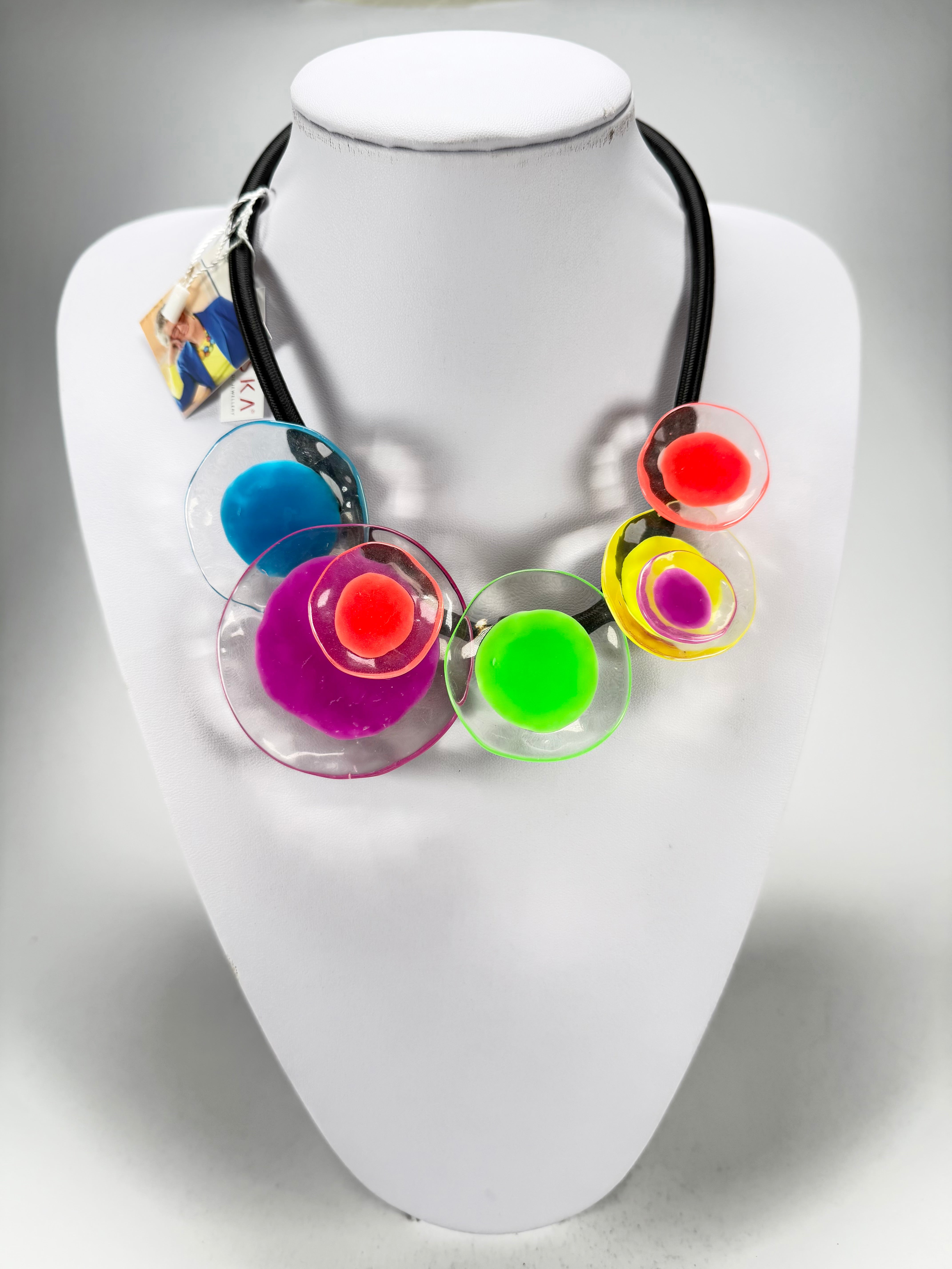 Zsiska - Flora "Prue Leith" Colourful Combination 5 Bead Resin Necklace ( P070150MIX1Q05 )