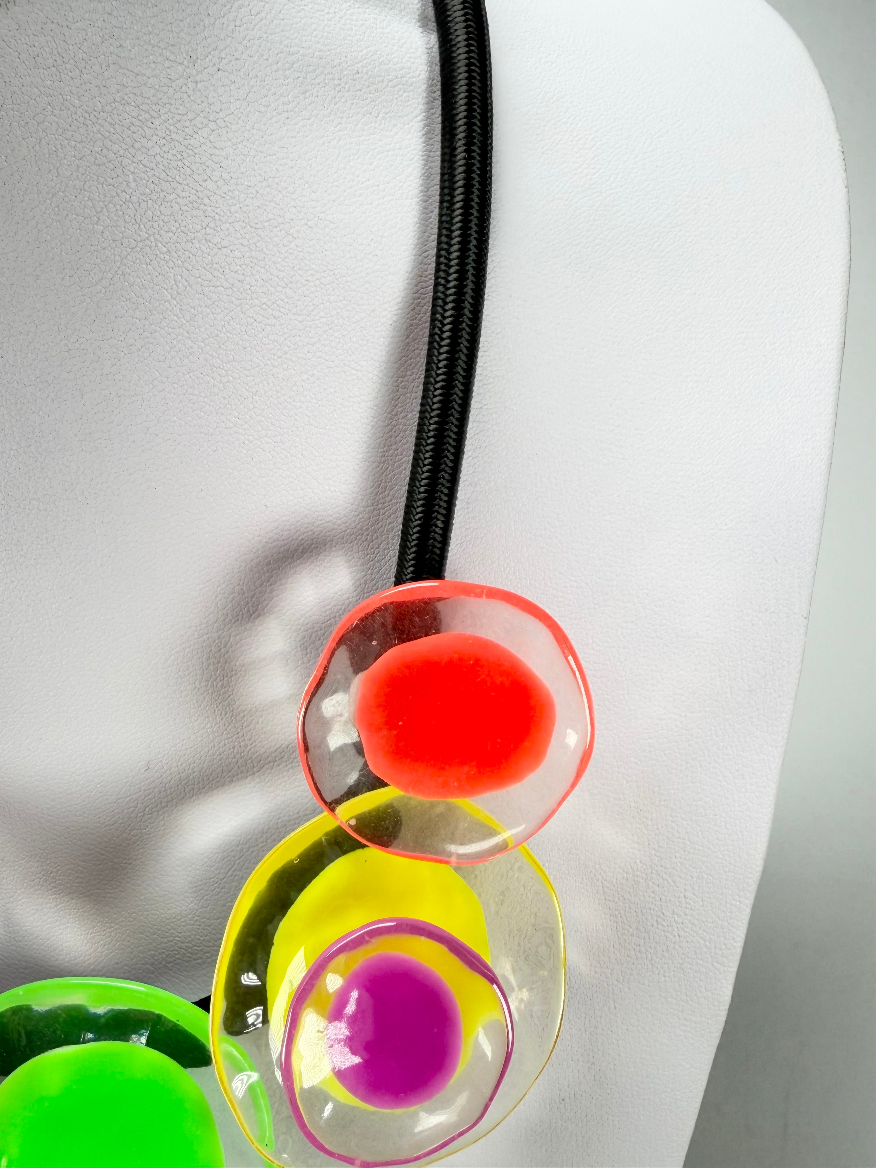 Zsiska - Flora "Prue Leith" Colourful Combination 5 Bead Resin Necklace ( P070150MIX1Q05 )