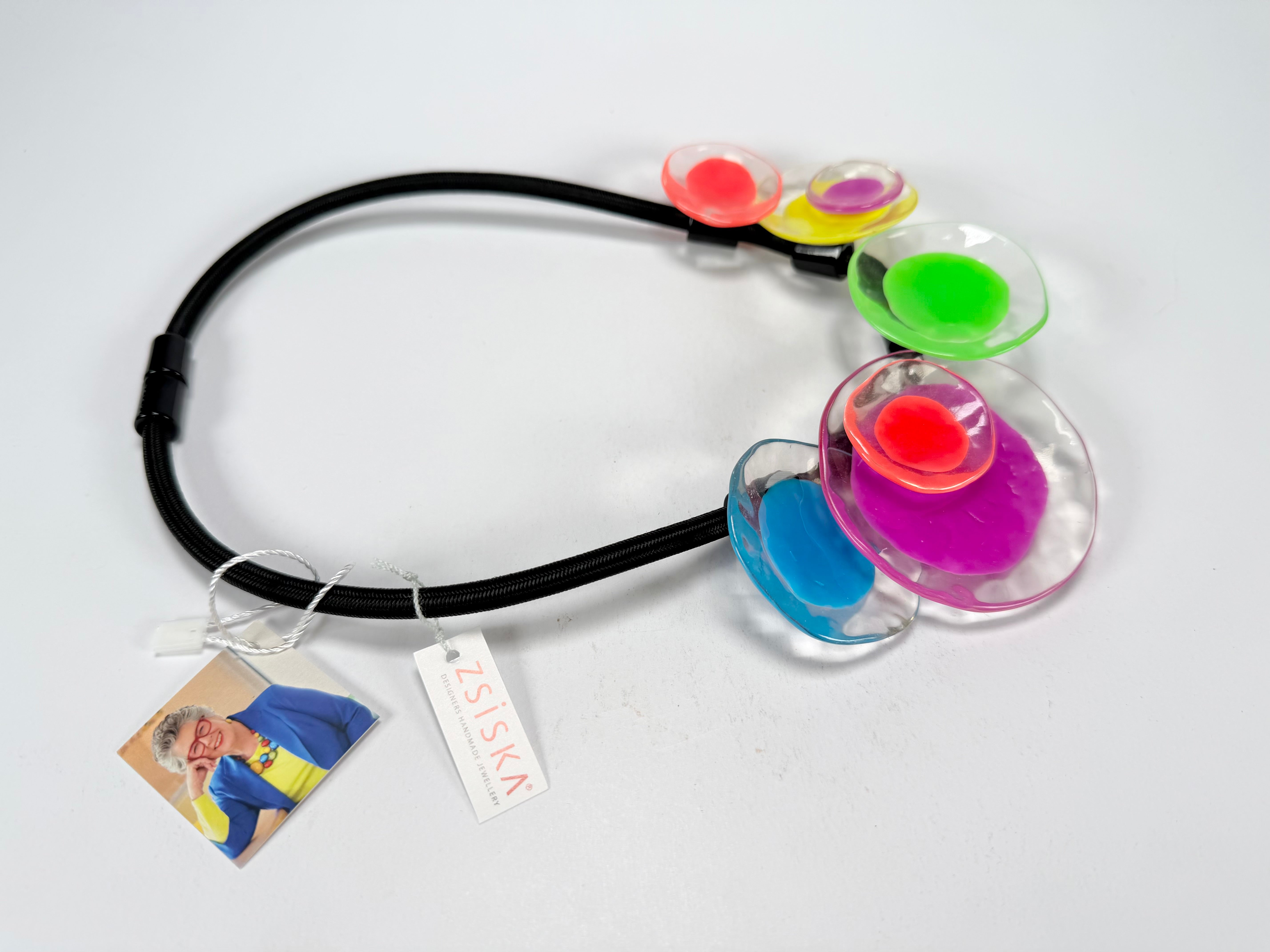 Zsiska - Flora "Prue Leith" Colourful Combination 5 Bead Resin Necklace ( P070150MIX1Q05 )