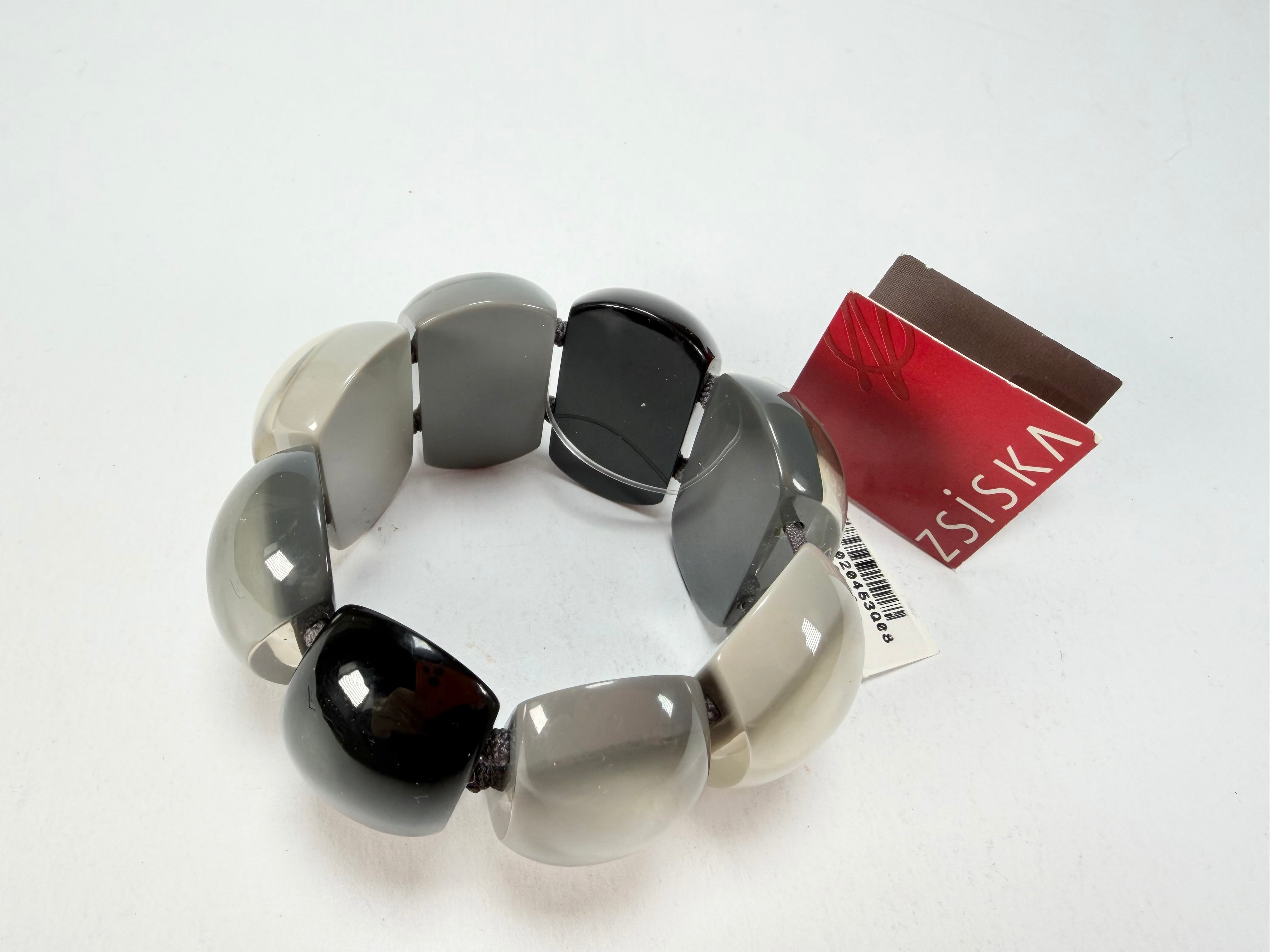 Zsiska - Bellissima Greyscale Large 8 Bead Resin Bracelet ( 701030204530Q08 )