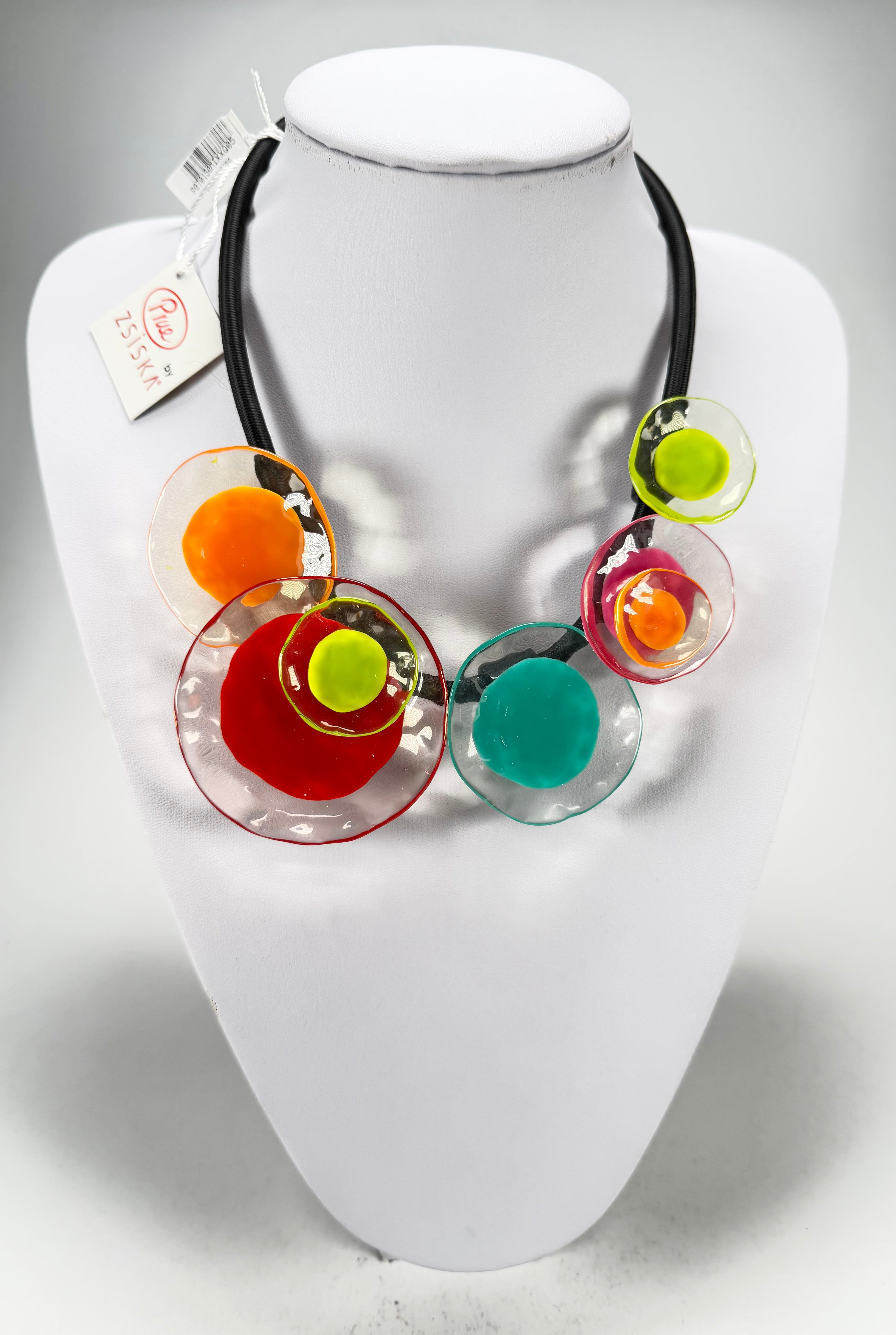 Zsiska - Flora "Prue Leith" Mix Colours 5 Bead Resin Necklace ( P070150MIXXQ05 )