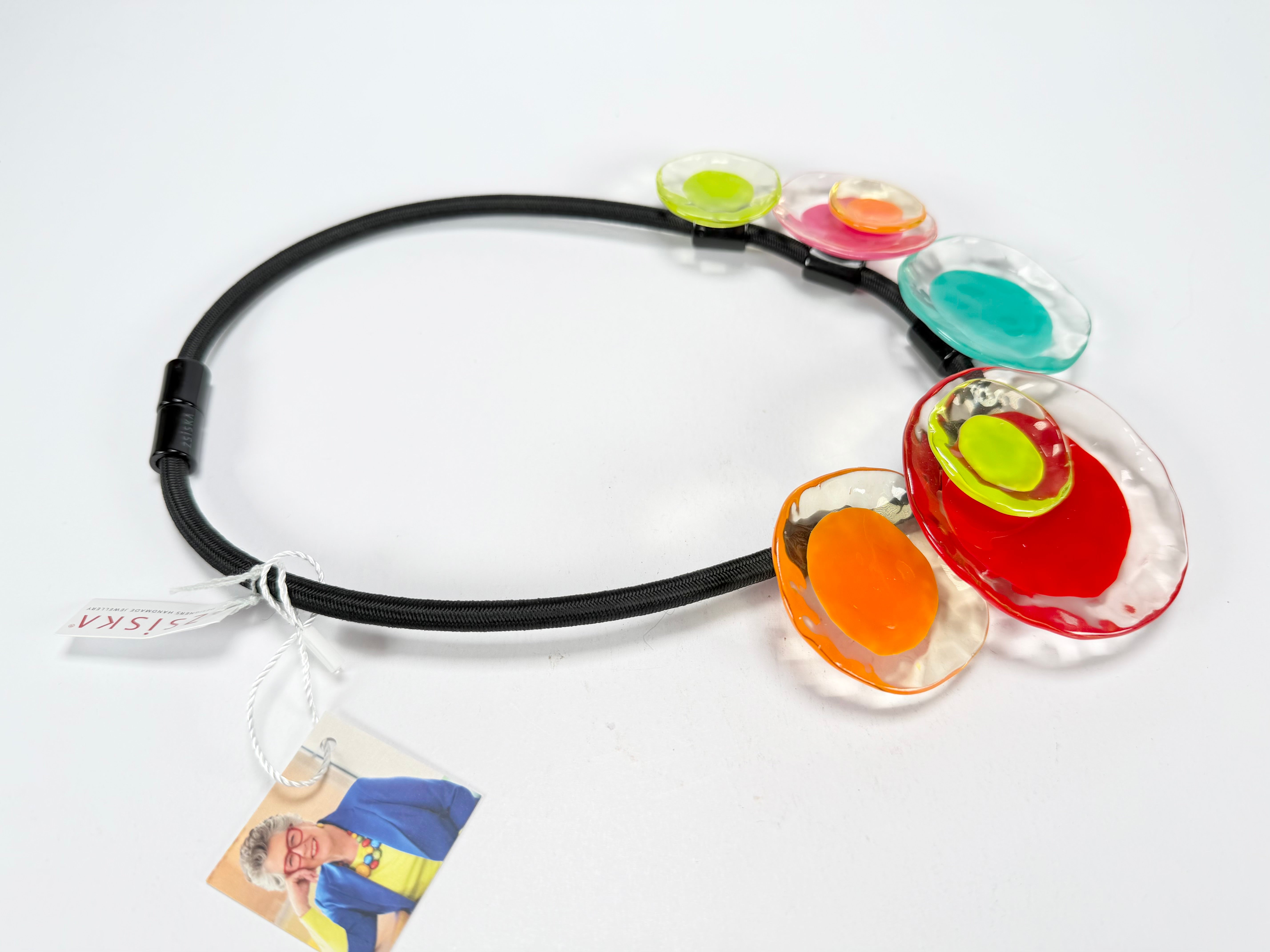 Zsiska - Flora "Prue Leith" Mix Colours 5 Bead Resin Necklace ( P070150MIXXQ05 )