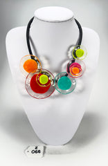 Zsiska - Flora "Prue Leith" Mix Colours 5 Bead Resin Necklace ( P070150MIXXQ05 )