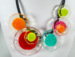 Zsiska - Flora "Prue Leith" Mix Colours 5 Bead Resin Necklace ( P070150MIXXQ05 )