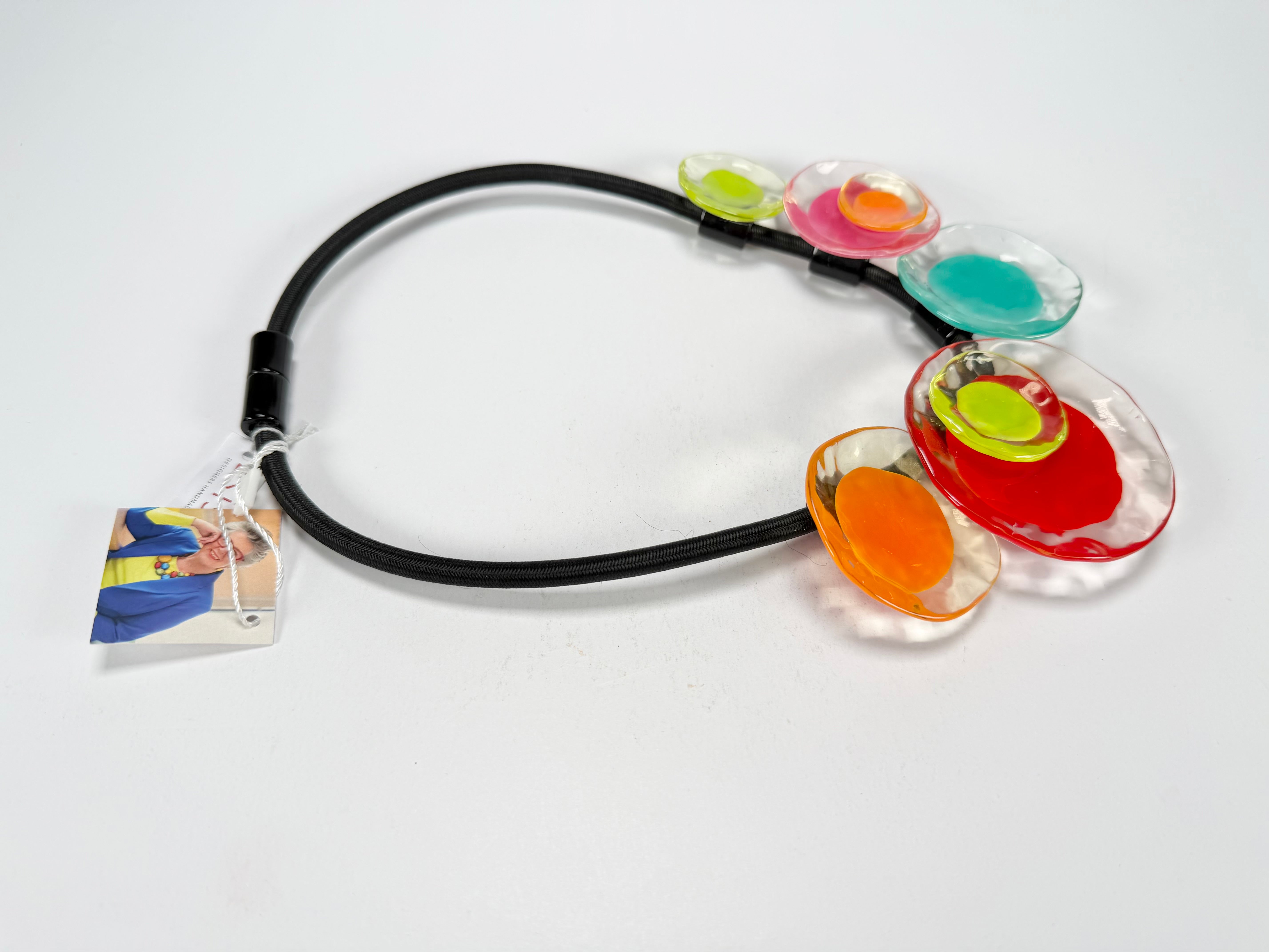 Zsiska - Flora "Prue Leith" Mix Colours 5 Bead Resin Necklace ( P070150MIXXQ05 )