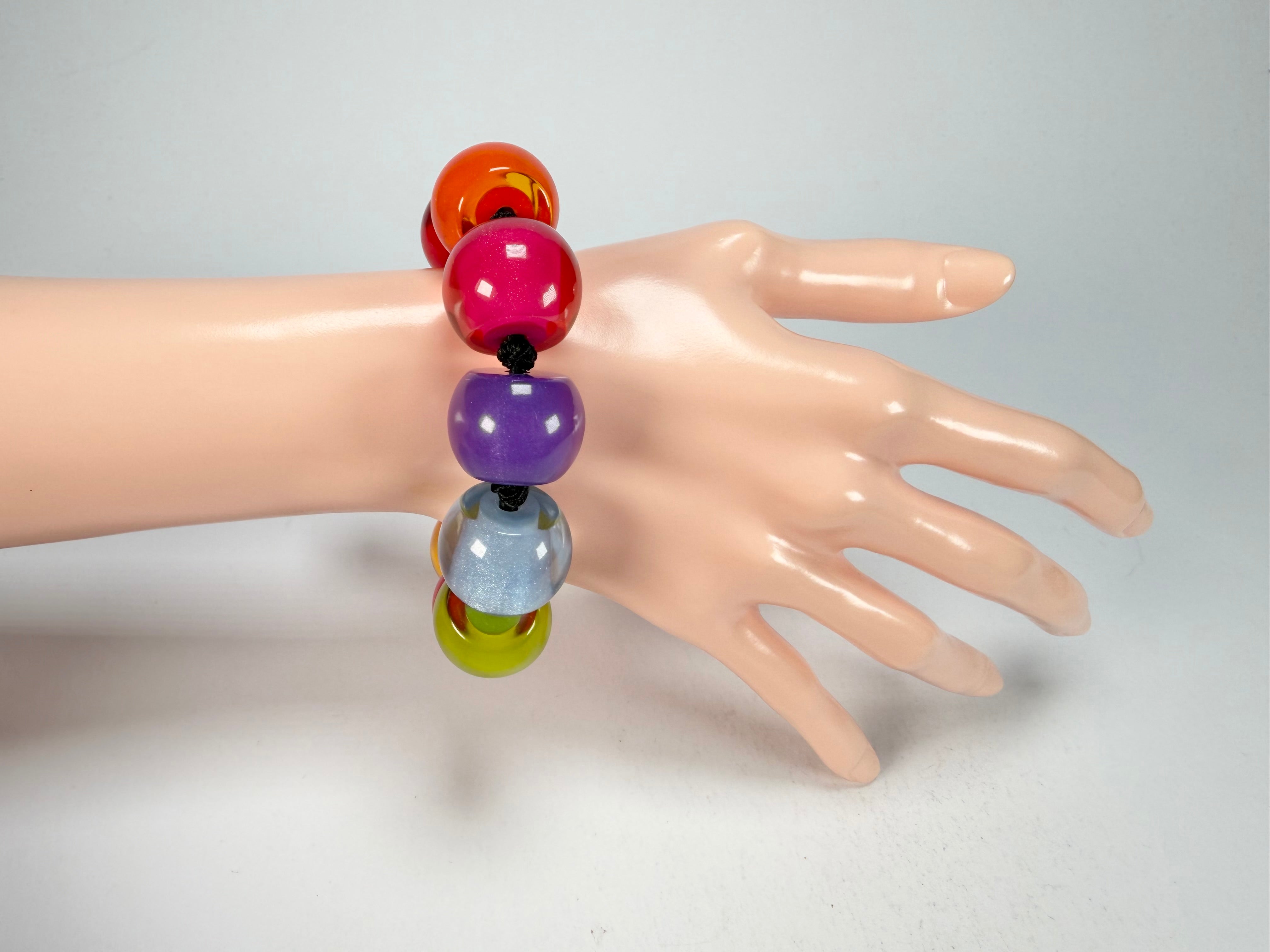 Zsiska - Colourful Beads Spectrum 9 Medium Bead Resin Bracelet ( 0000000000 )