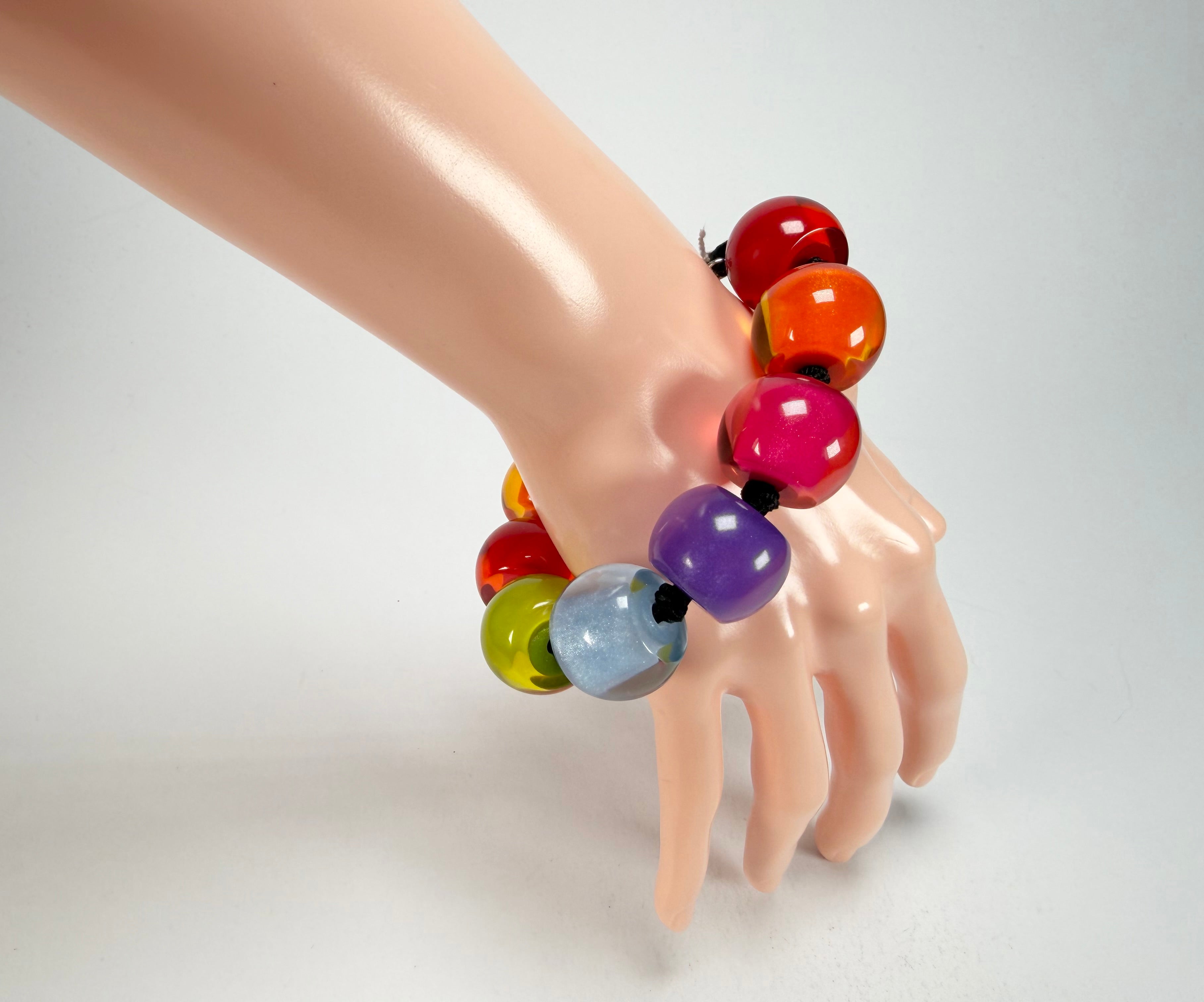 Zsiska - Colourful Beads Spectrum 9 Medium Bead Resin Bracelet ( 0000000000 )