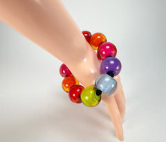Zsiska - Colourful Beads Spectrum 9 Medium Bead Resin Bracelet ( 0000000000 )