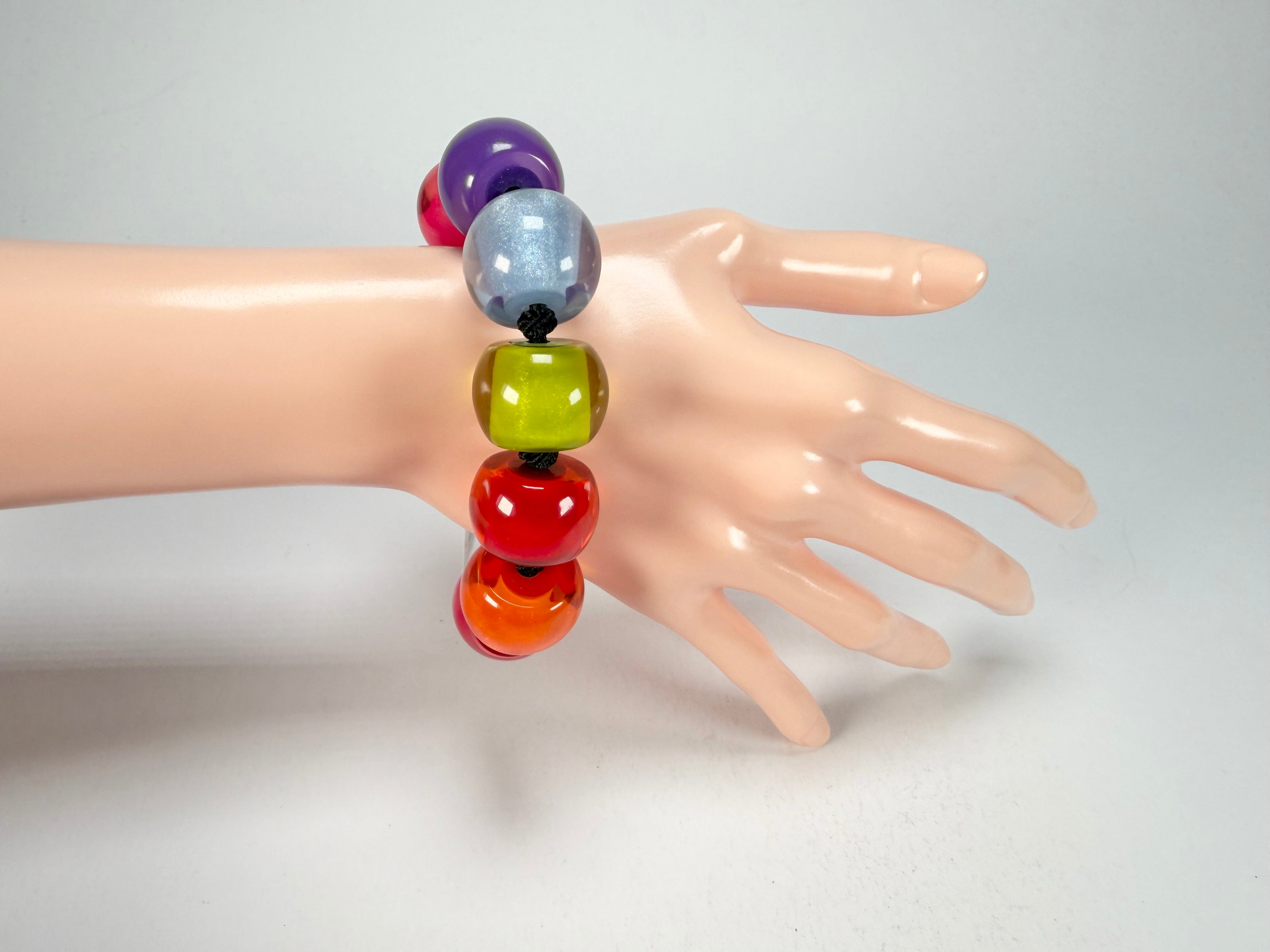 Zsiska - Colourful Beads Spectrum 9 Medium Bead Resin Bracelet ( 0000000000 )