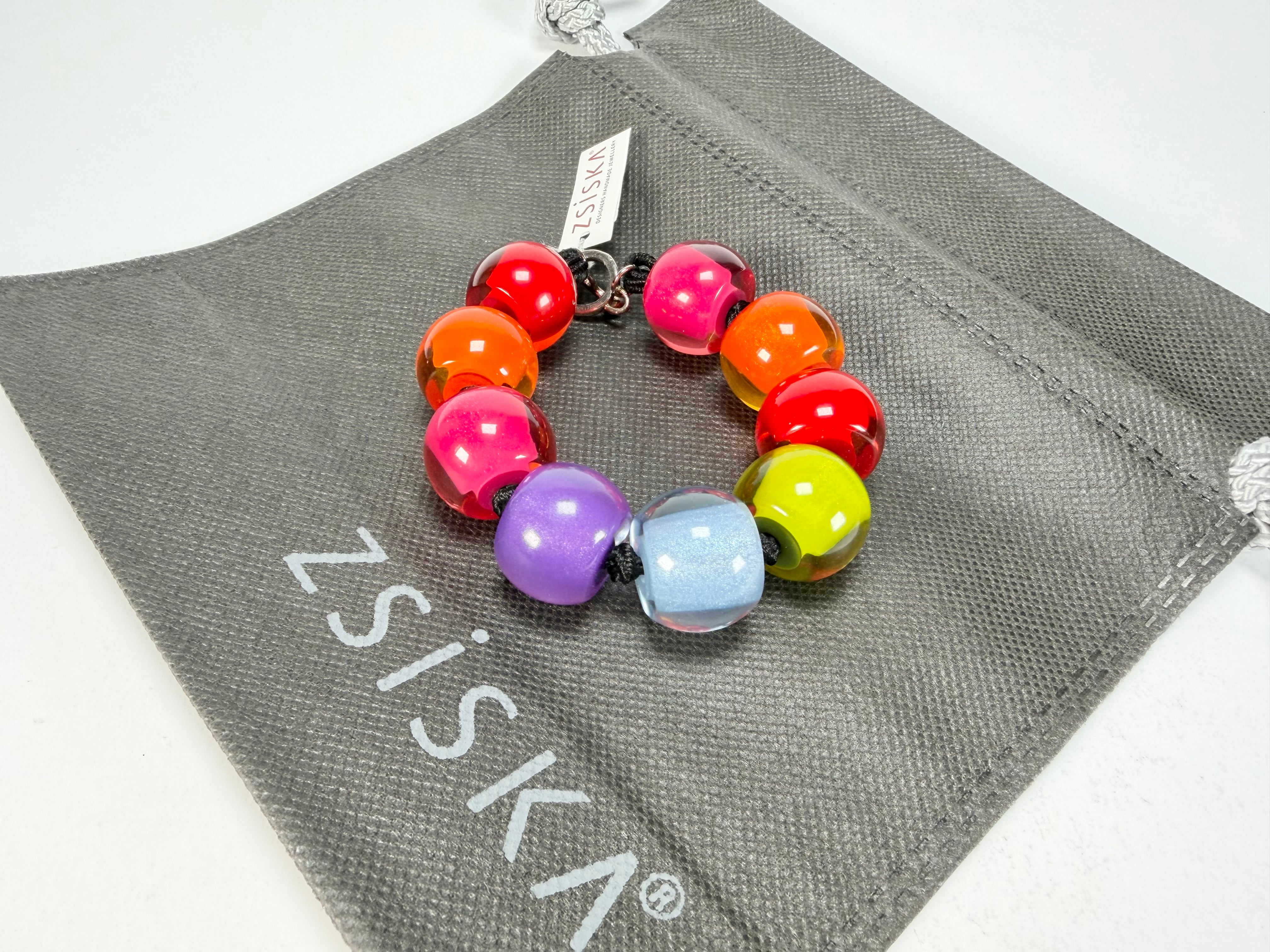 Zsiska - Colourful Beads Spectrum 9 Medium Bead Resin Bracelet ( 0000000000 )