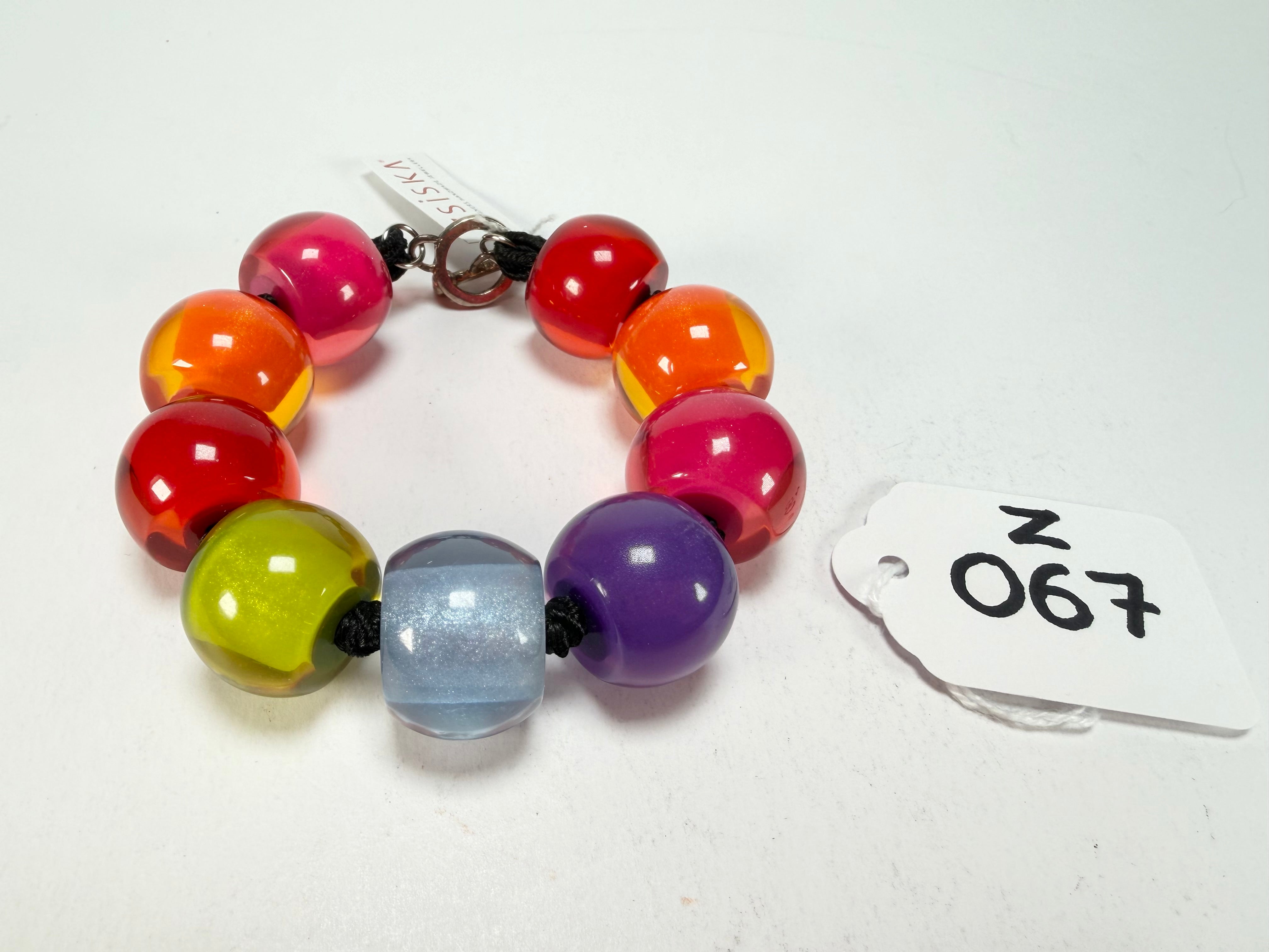 Zsiska - Colourful Beads Spectrum 9 Medium Bead Resin Bracelet ( 0000000000 )