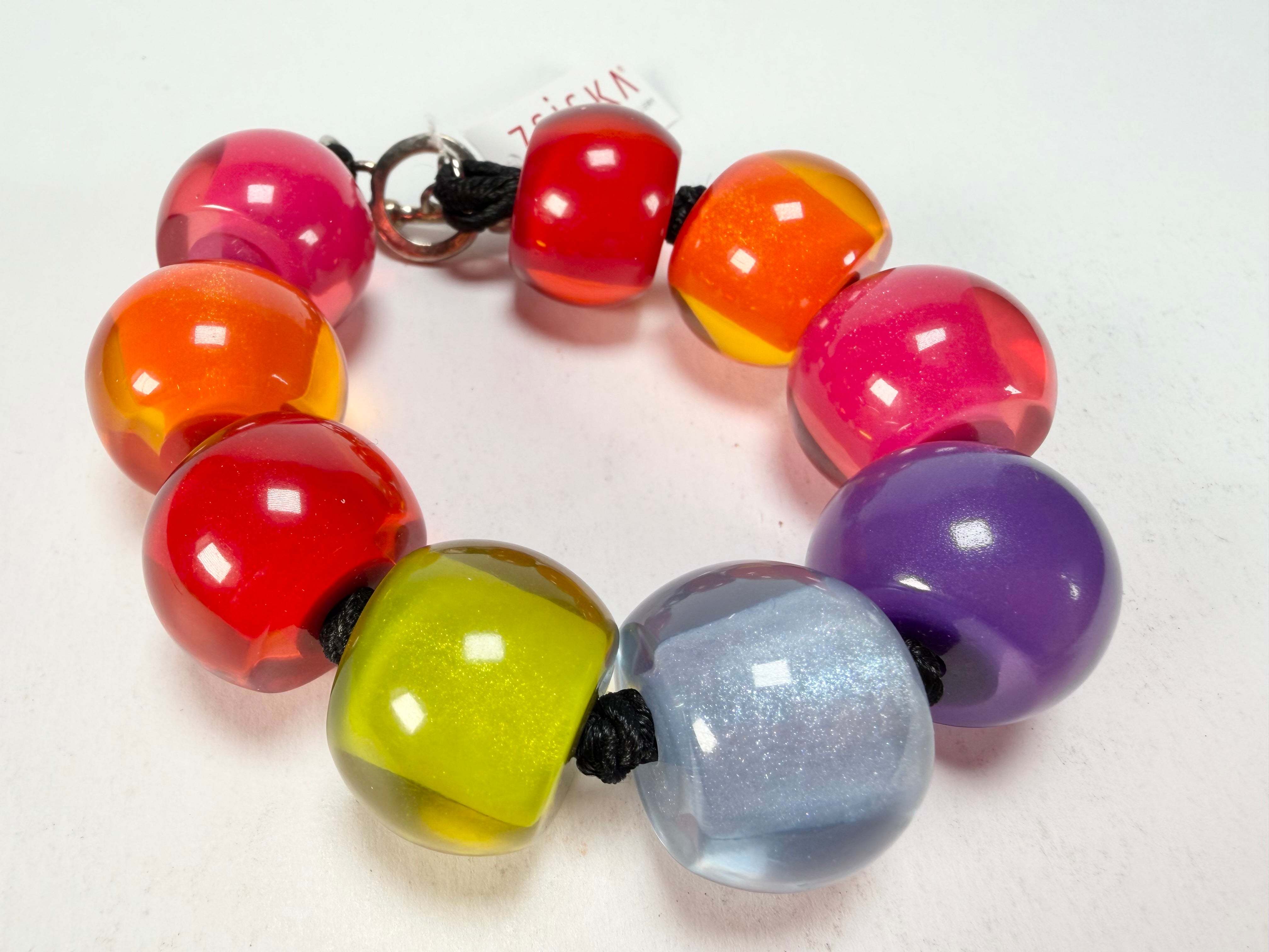 Zsiska - Colourful Beads Spectrum 9 Medium Bead Resin Bracelet ( 0000000000 )