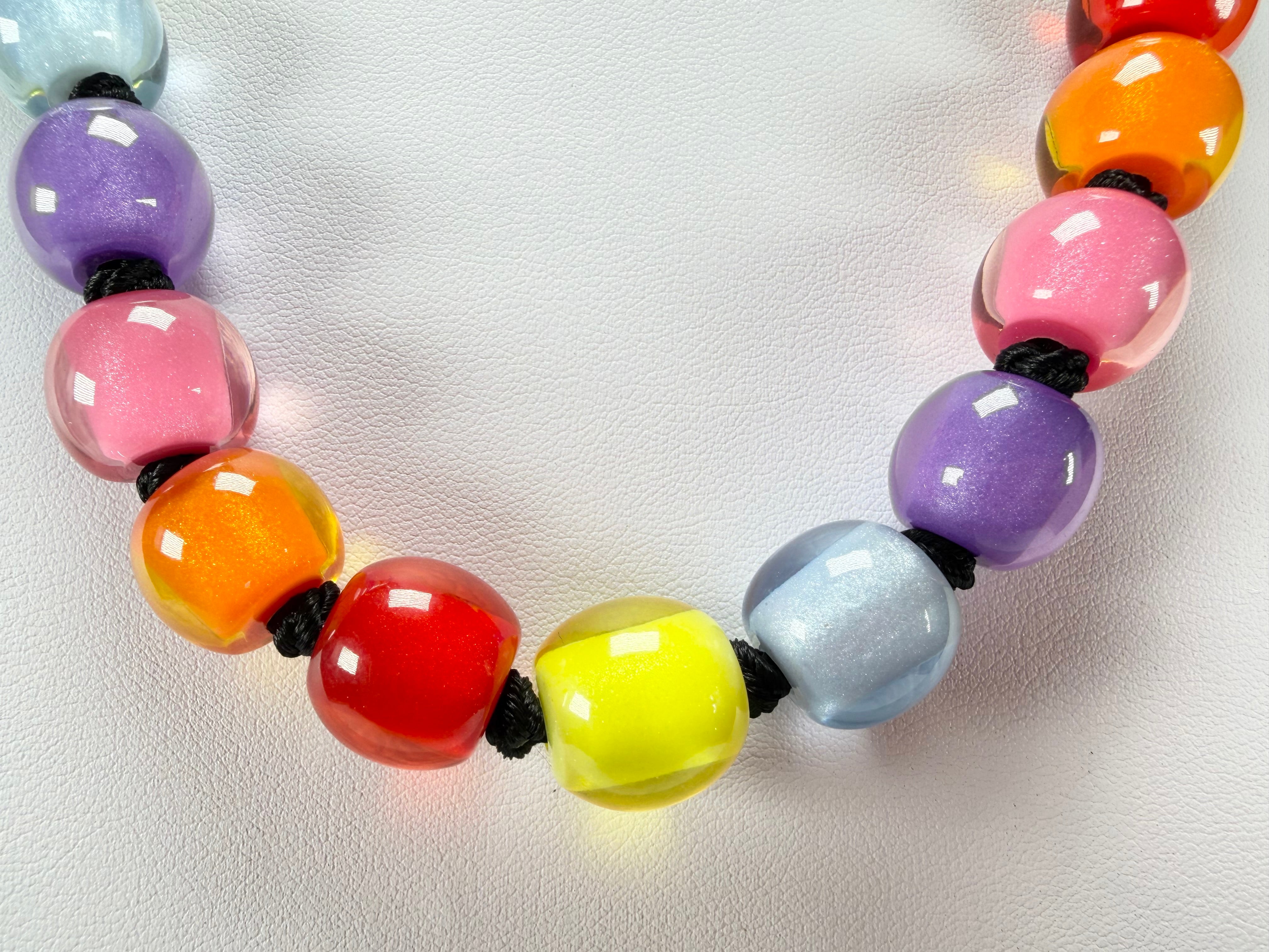 Zsiska - Colourful Beads 30 Bead Spectrum Resin Necklace ( 40101190400Q30 )