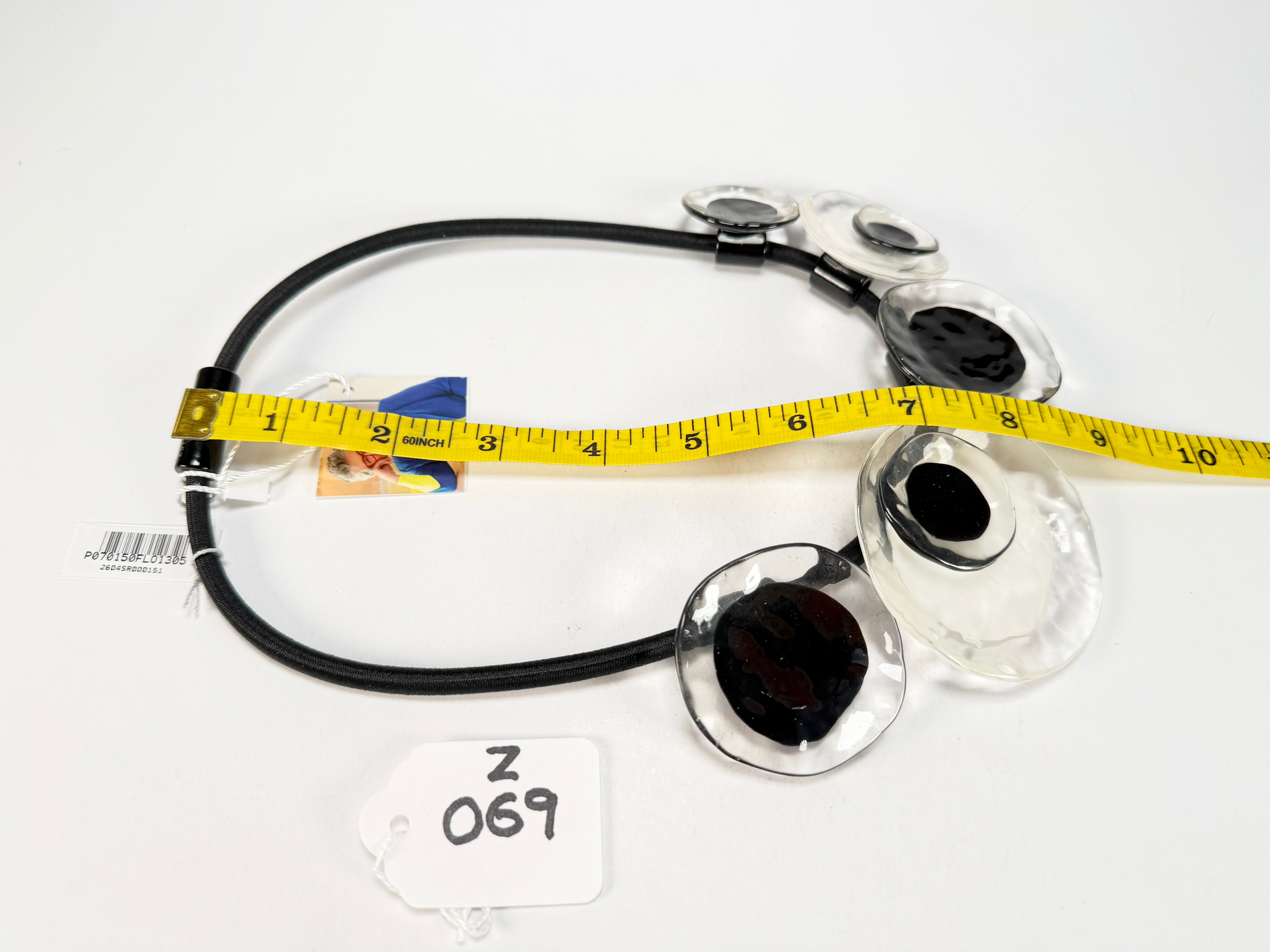 Zsiska - Flora "Prue Leith" Black & White 5 Bead Resin Necklace ( P070150FLO1305 )